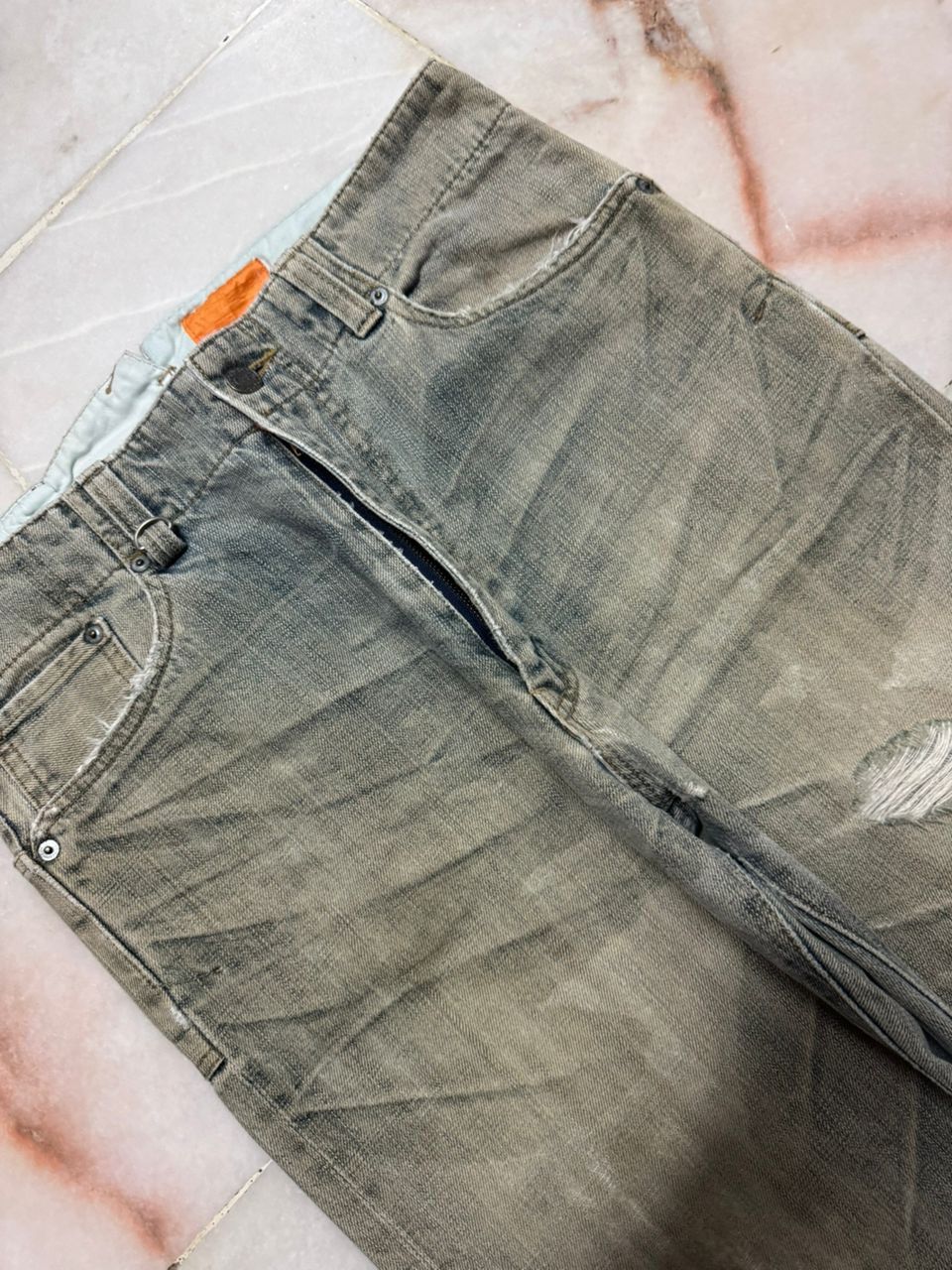 Vintage 💥Grunge💥Montage Very Rare Thrashed Rusty Insane Baggy Jean Size US 30 / EU 46 - 6 Thumbnail