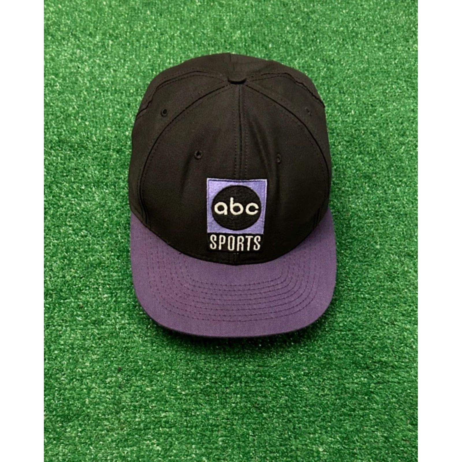 Nutmeg Vintage 90s ABC Sports Logo VTG Snapback Hat Cap Adult Black Purple 1990s Nutmeg Men Size ONE SIZE - 5 Thumbnail