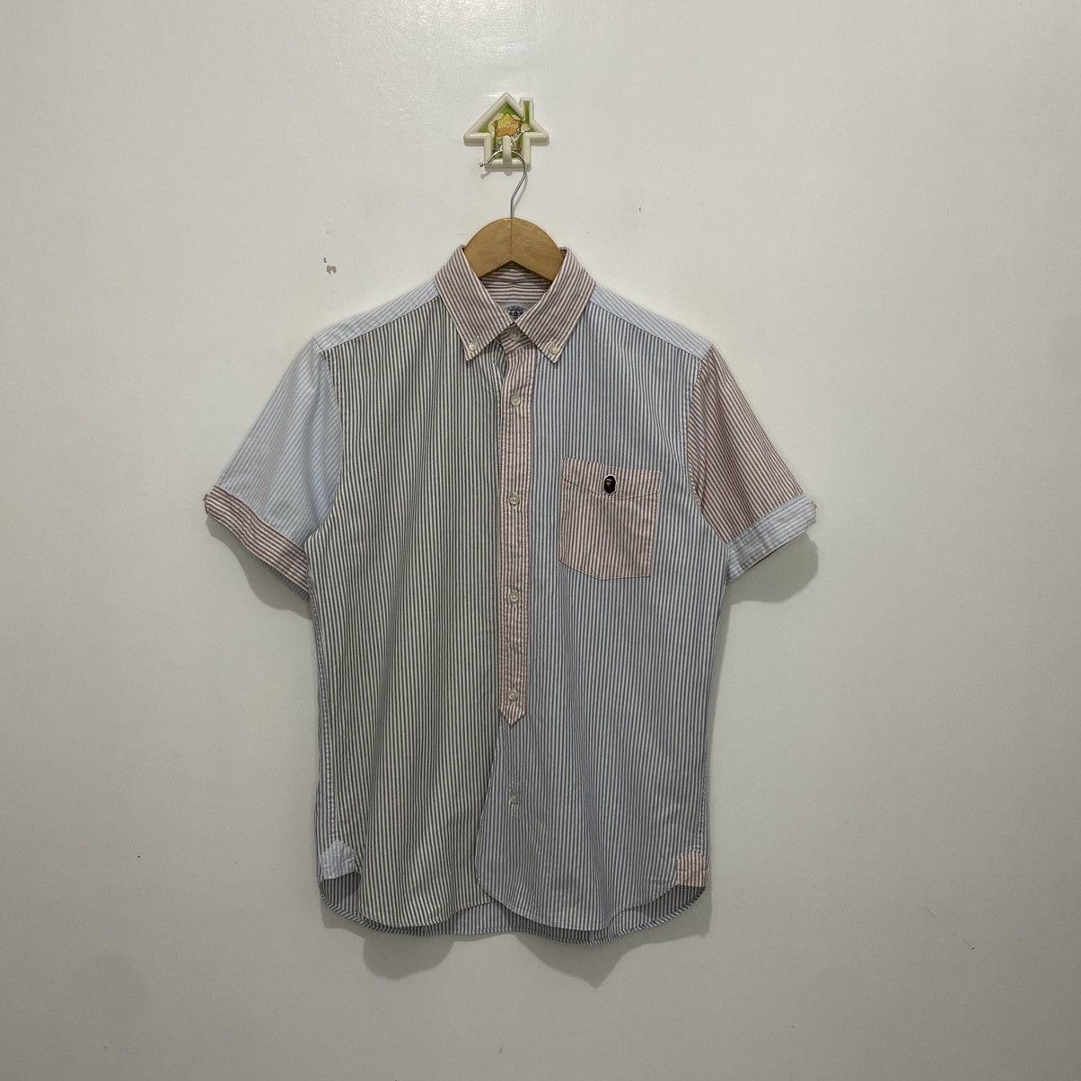Bape One Point Logo Pinstripe Polo Size US S / EU 44-46 / 1 - 1 Thumbnail