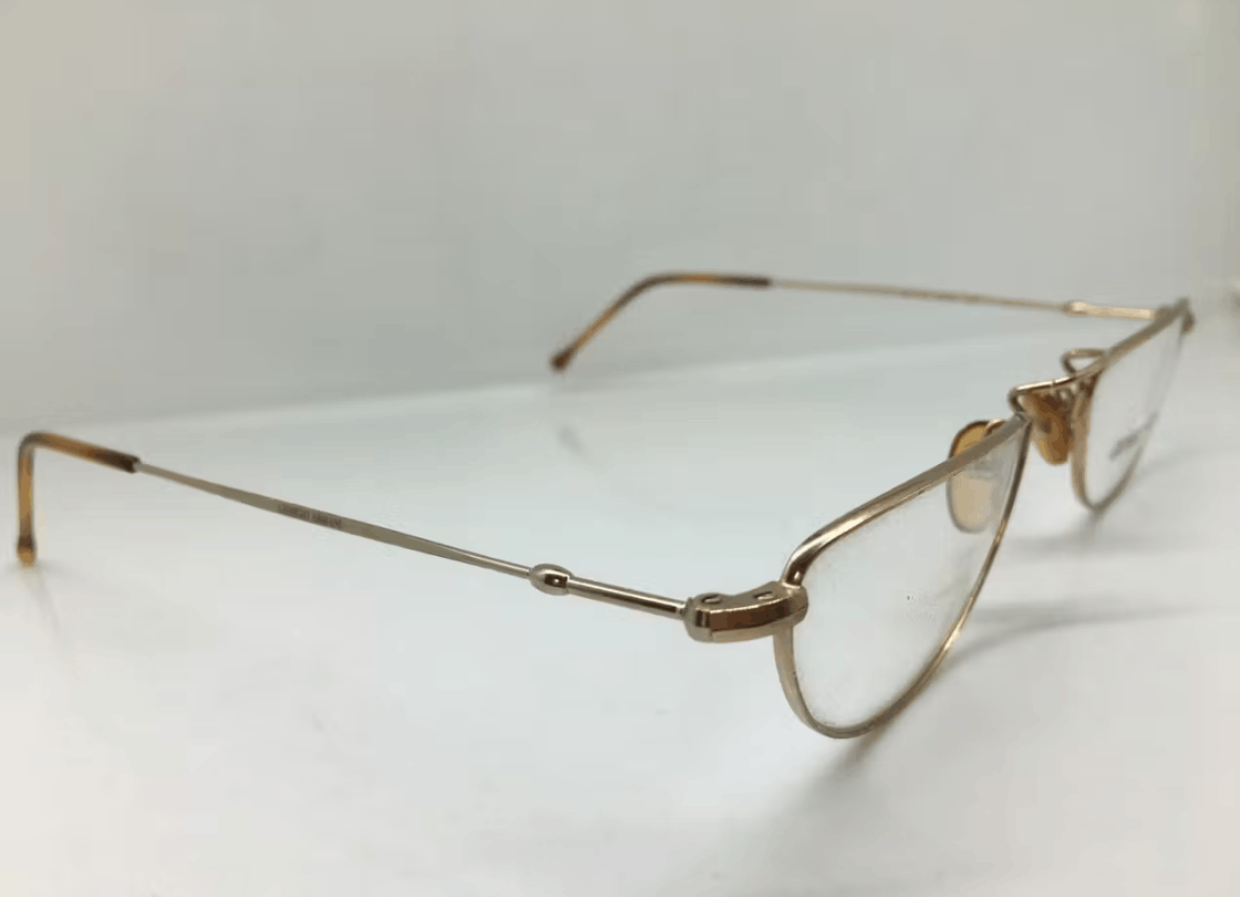 Giorgio Armani Vintage GIORGIO ARMANI 254 743 Gold Eyeglasses Frame Italy Size ONE SIZE - 4 Thumbnail