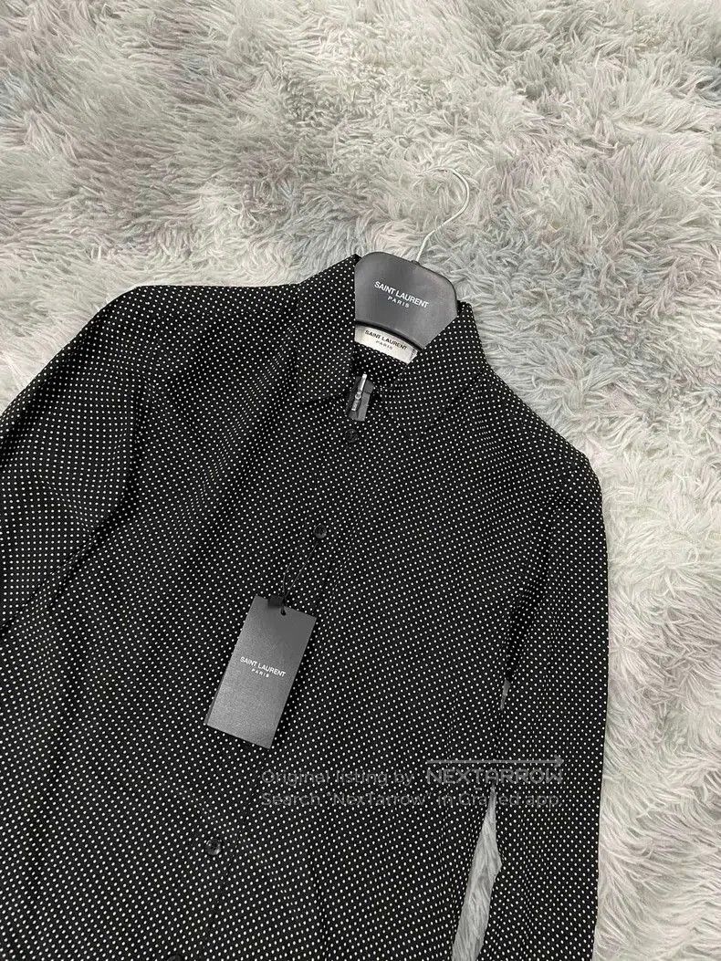 Yves Saint Laurent YSL Classic Polka Dot Silk Shirt. Size US S / EU 44-46 / 1 - 3 Thumbnail