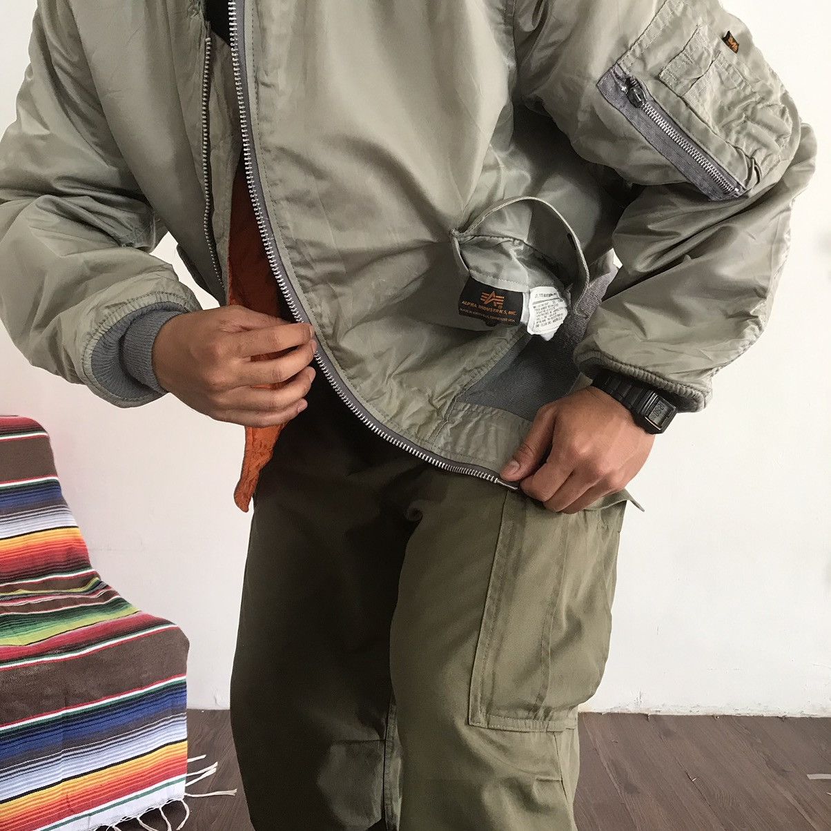 Alpha Industries Vintage Alpha Industries MA-1 Reversible Bomber Jacket Size US XL / EU 56 / 4 - 11 Thumbnail