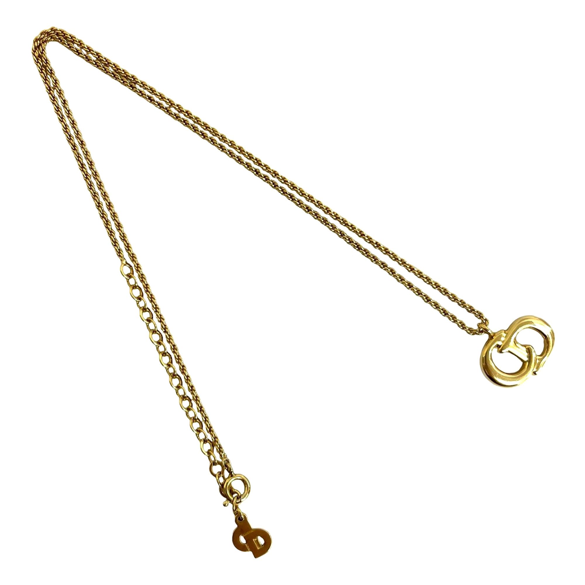 Dior Dior Gold Plated CD Logo Pendant Necklace Size ONE SIZE - 1 Thumbnail