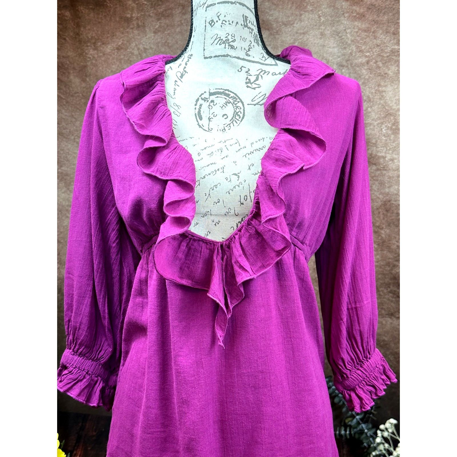 Free People Free People Ruffled Collar Morning Light Mini Dress/Top XS Size XS / US 0-2 / IT 36-38 - 4 Thumbnail