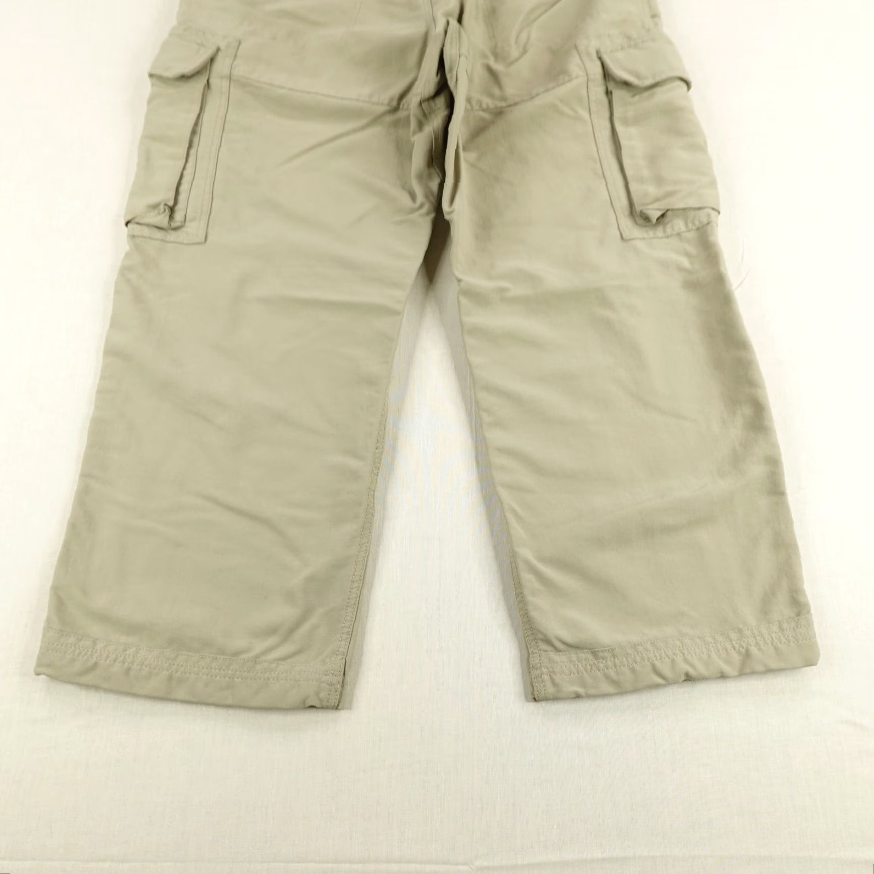 Rails Rail Riders Pants Large Beige Cargo Baggy Hiking Tactical Outdoors Nylon Pockets Elastic Waist Front Flat Mens Size US 35 - 7 Thumbnail