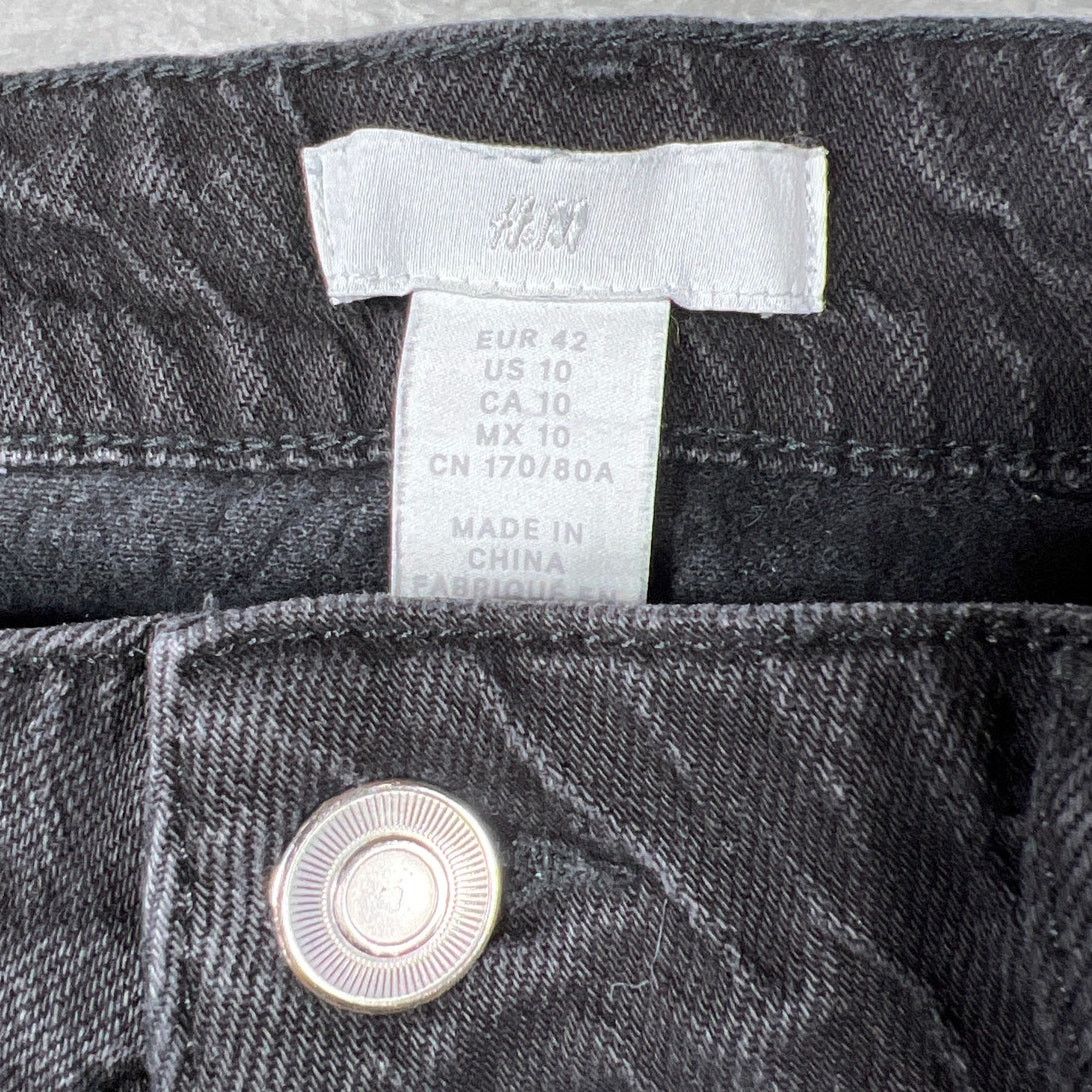 H&M H&M Women’s 10 Black Straight Leg Jeans Capsule Style Size 32" / US 10 / IT 46 - 2 Thumbnail
