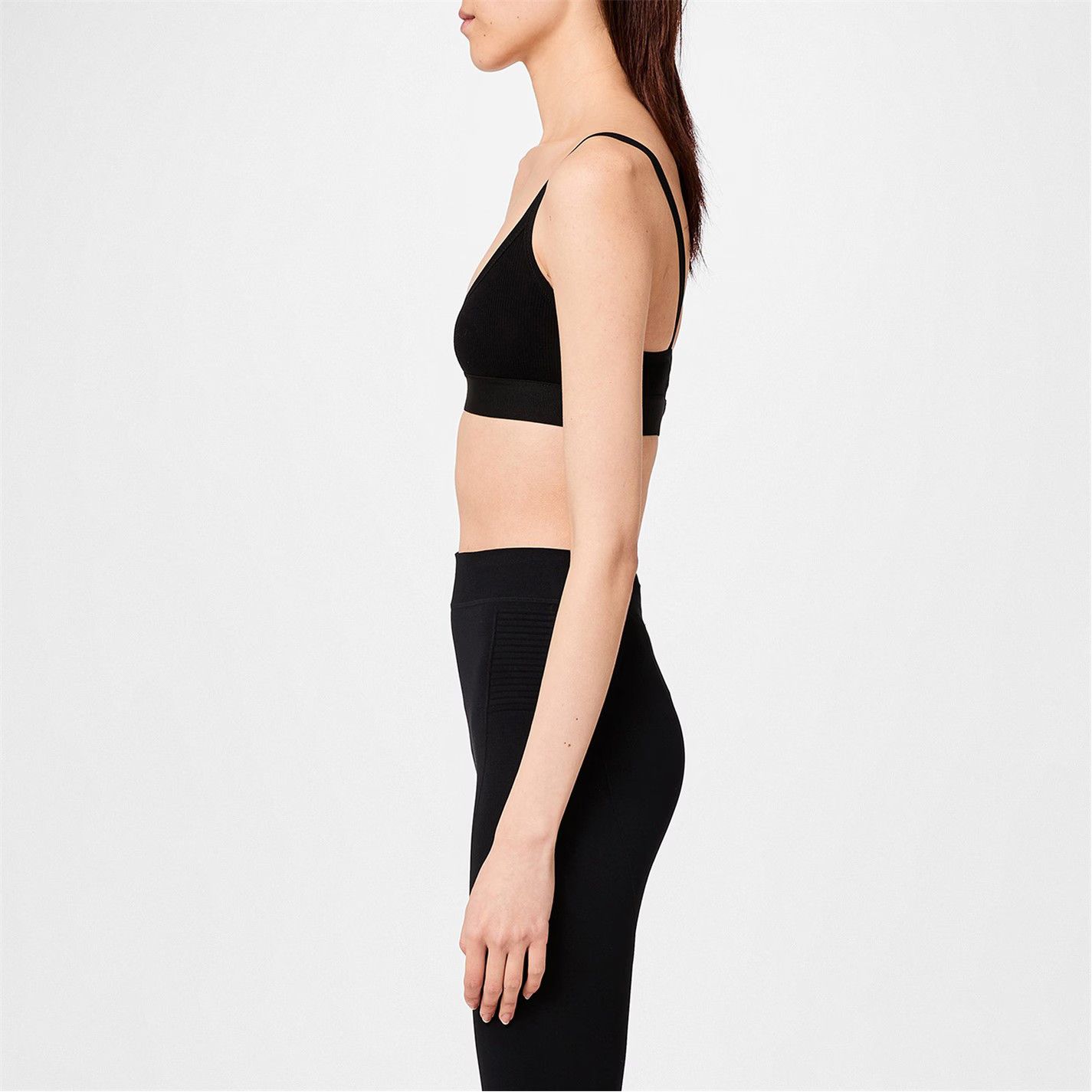 Off-White o1g2r1mq0225 Size: L / Helvetica Logo Basic Rib Bra Black Size ONE SIZE - 5 Thumbnail