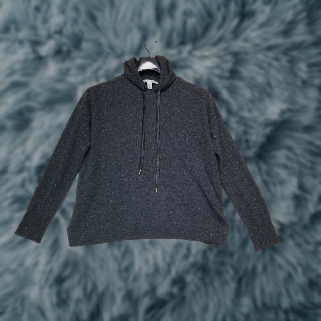 Autumn Cashmere VINTAGE AUTUMN 100% CASHMERE Hooded Hi Lo Hem Sweater Womens Small Gray Size S / US 4 / IT 40 - 1 Thumbnail