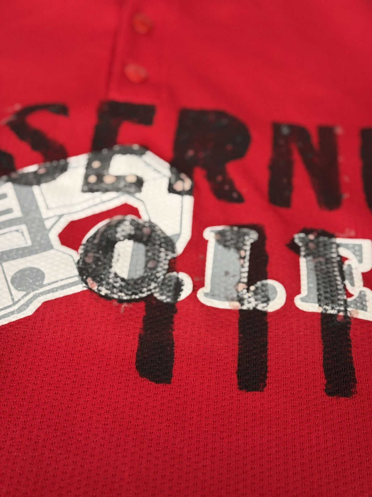 Vintage Vintage Caserne 911 Red Jersey Size US XL / EU 56 / 4 - 4 Thumbnail