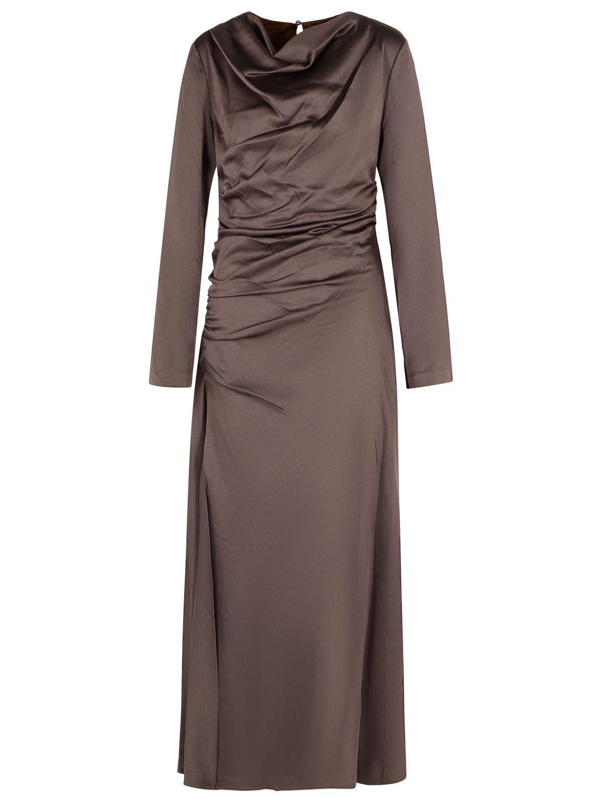 Simkhai SIMKHAI 'Odessa' Dress In Chocolate Acetate Blend Size S / US 4 / IT 40 - 1 Thumbnail