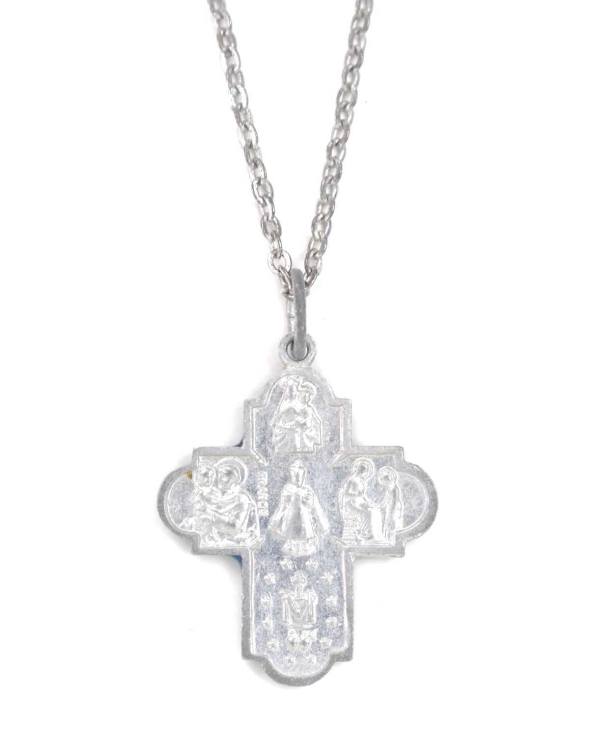 Vintage 2000S JAPANESE MADE BLUE ENAMEL DEVOTIONAL CROSS NECKLACE Size ONE SIZE - 4 Thumbnail