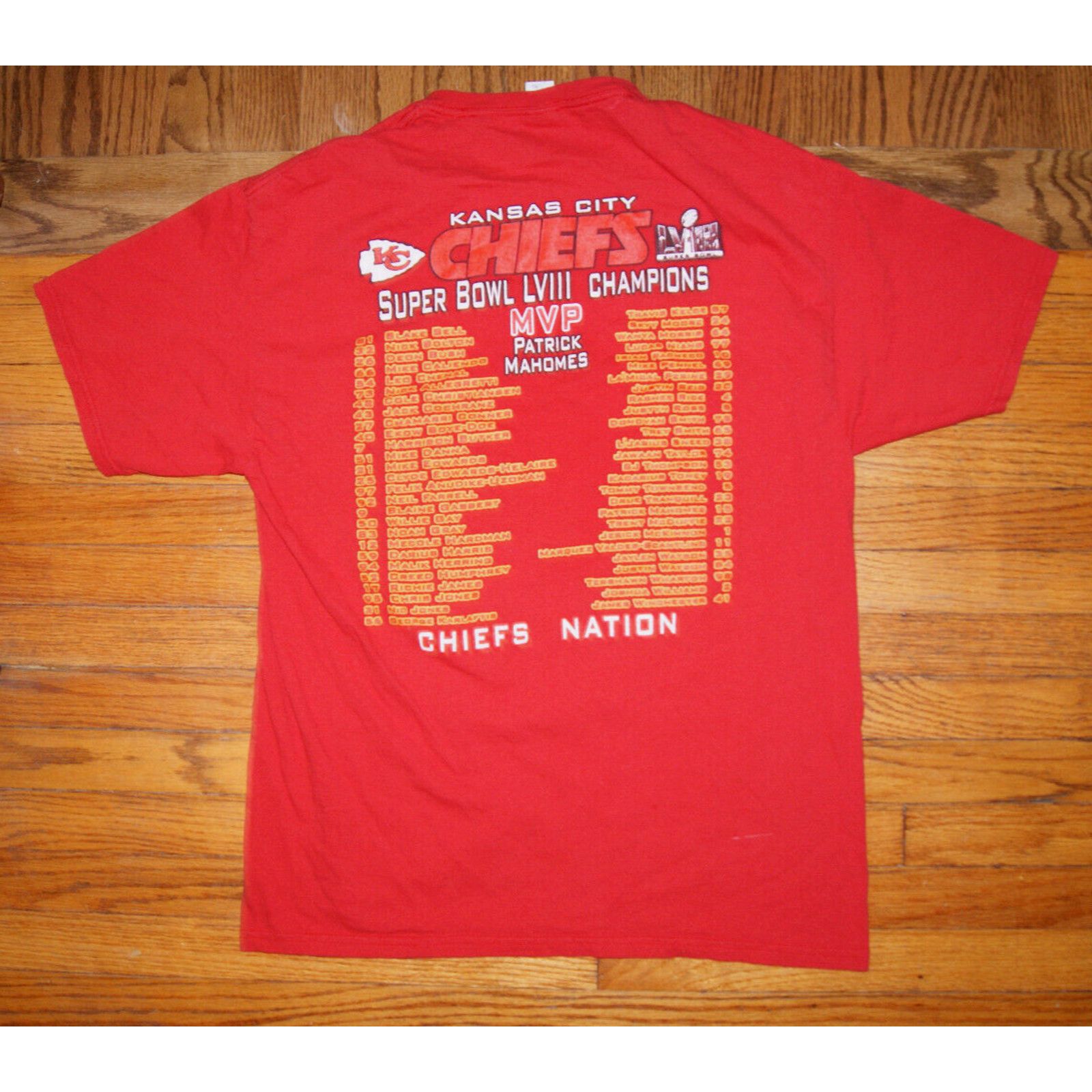 Fruit Of The Loom Kansas City Chiefs Super Bowl Champions L TShirt 2 Sided Size US L / EU 52-54 / 3 - 5 Thumbnail