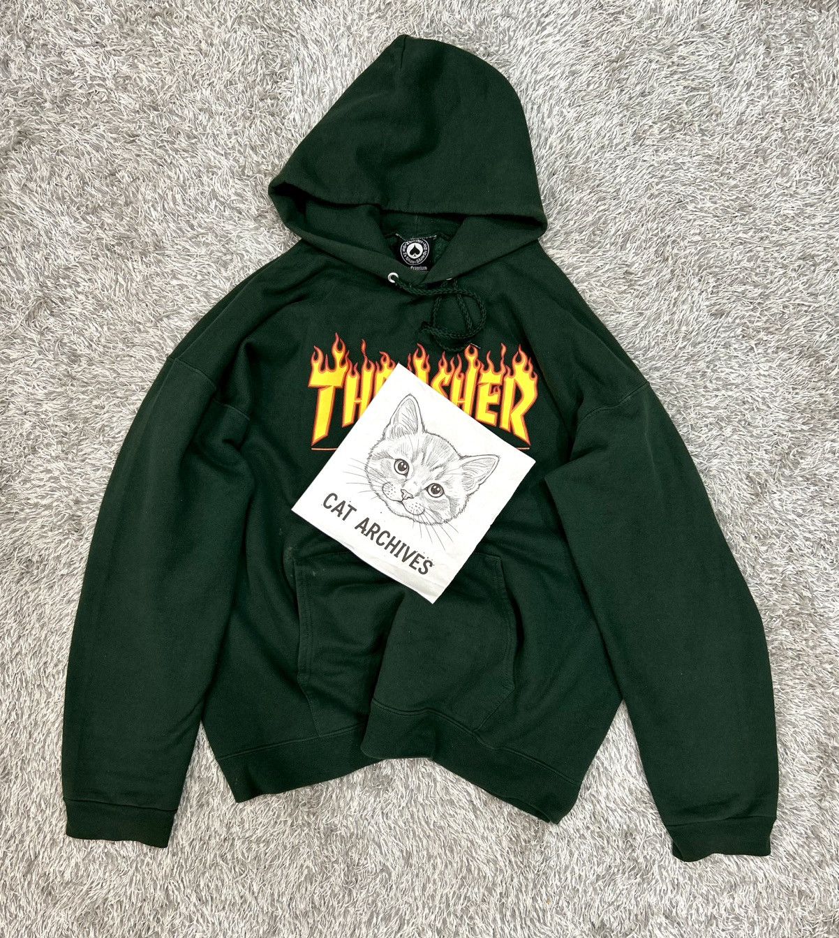Thrasher CRAZY VINTAGE THRASHER FLAME LOGO HOODIE Size US L / EU 52-54 / 3 - 7 Thumbnail
