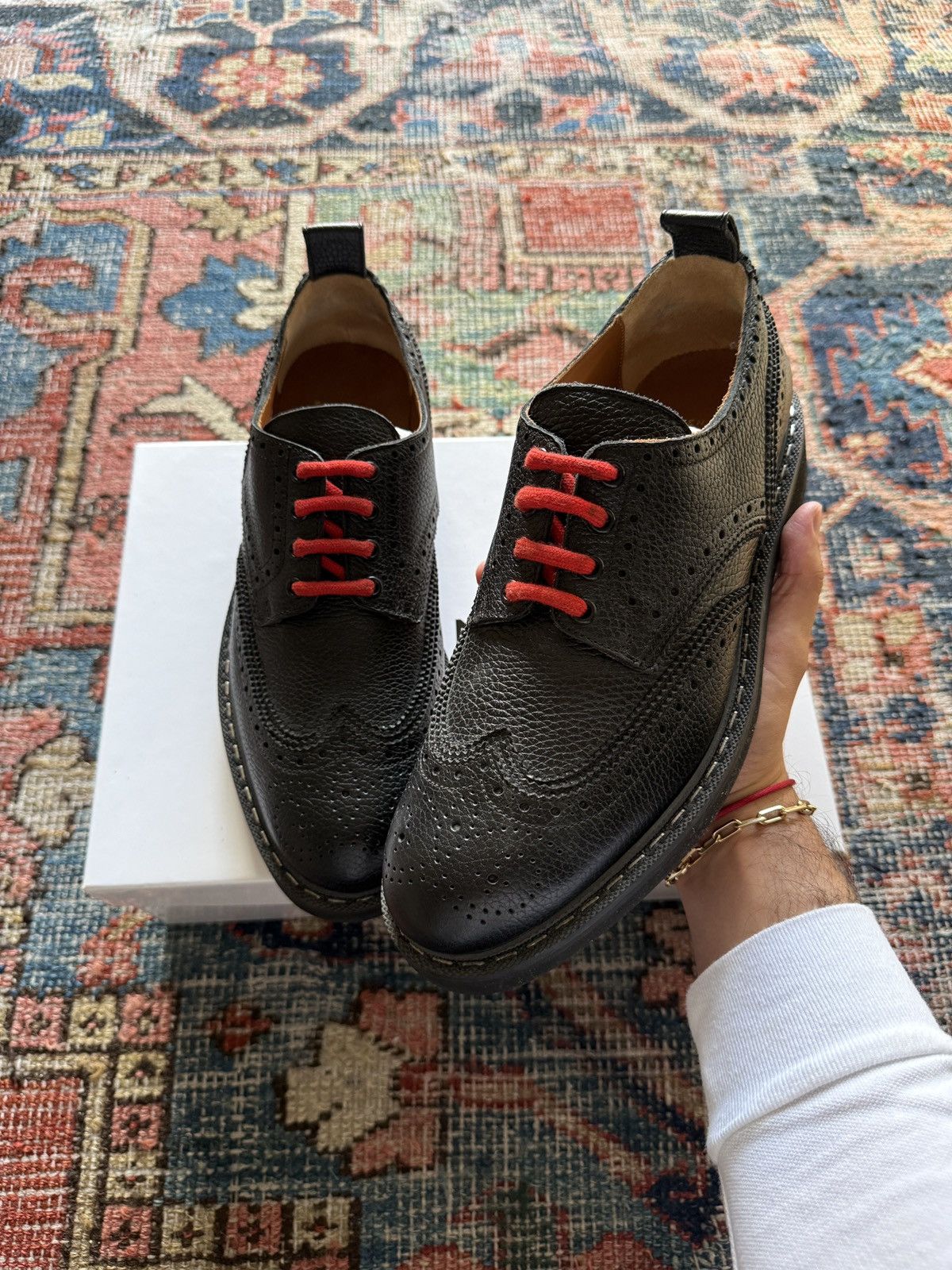 Givenchy Tisci Red Lace Wingtip Derbies Size US 9.5 / EU 42-43 - 1 Thumbnail