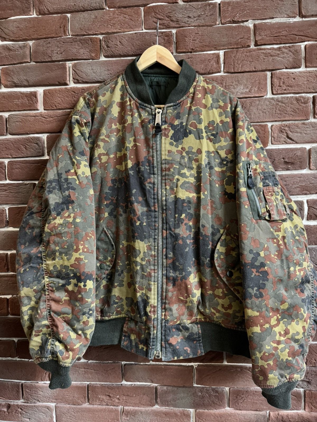 90s Ma1 Flyer Vintage Bomber Jacket Military Camo Oversize