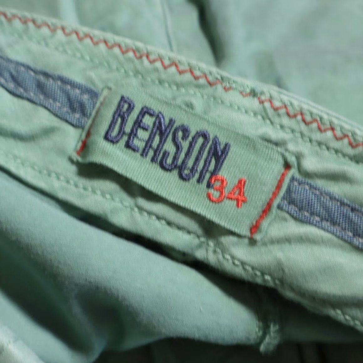 Henson Benson Stretch Palm Spring Khaki Chino Shorts Jade Green Men's 34 Size US 34 / EU 50 - 5 Thumbnail
