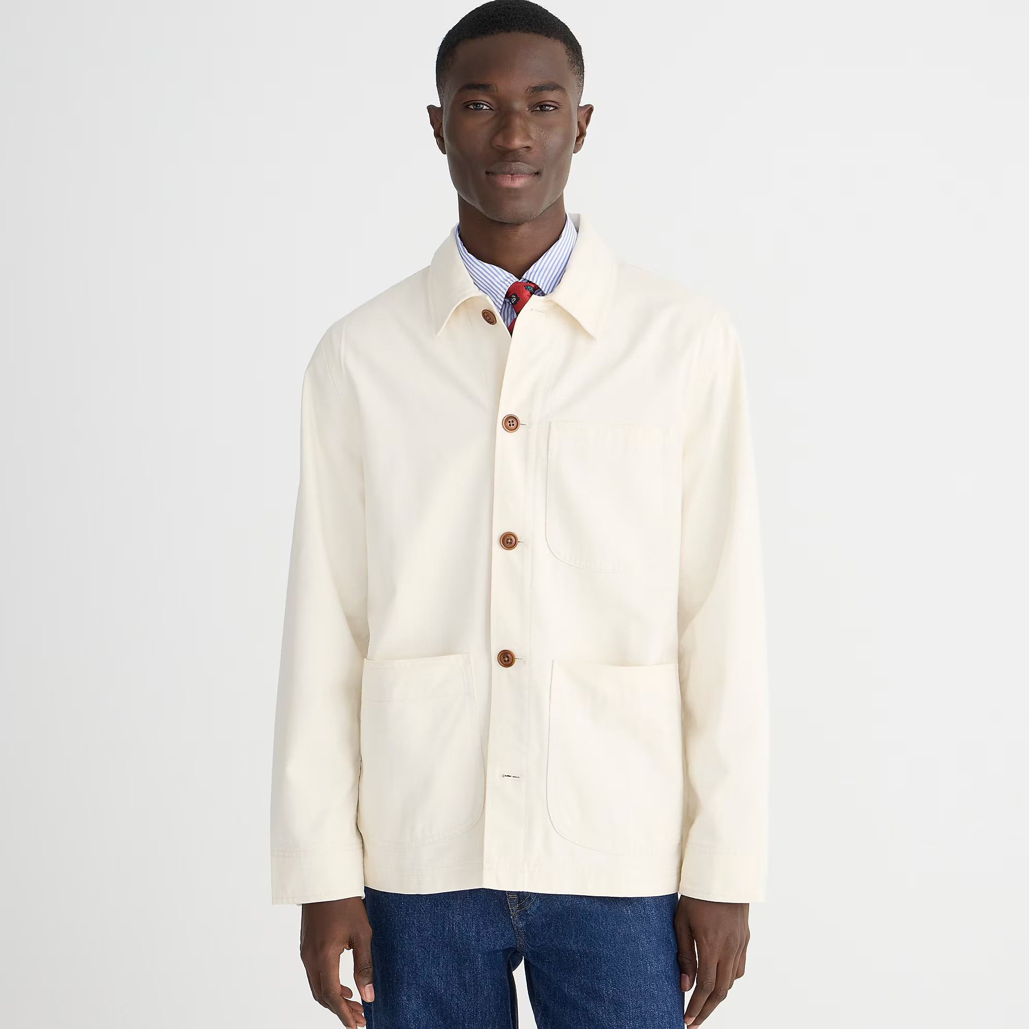 J.Crew × Wallace & Barnes J.Crew Wallace & Barnes lightweightTwill Chore Jacket Ecru Size US S / EU 44-46 / 1 - 3 Thumbnail