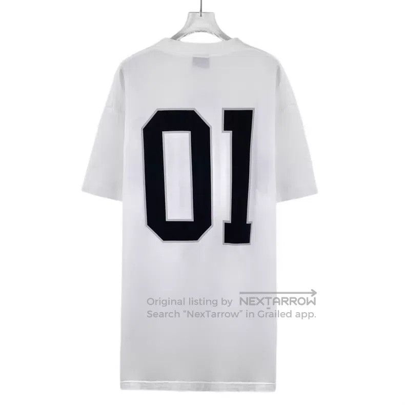 Balenciaga Balenciaga White Logo Letter Printed Cotton Short Sleeve T Size US S / EU 44-46 / 1 - 2 Thumbnail