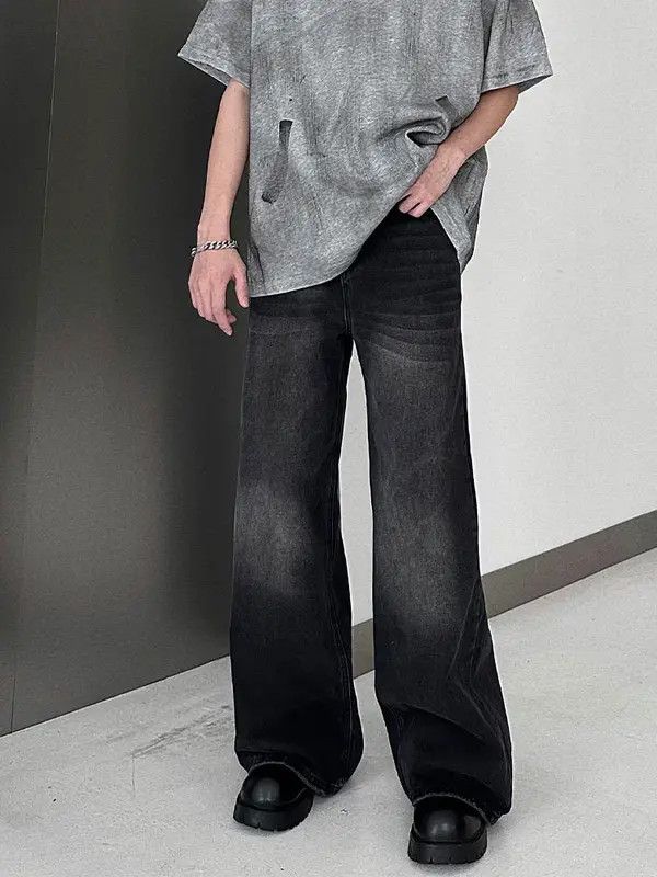 Japanese Brand Yuka American retro distressed loose straight-leg jeans Size US 32 / EU 48 - 4 Thumbnail