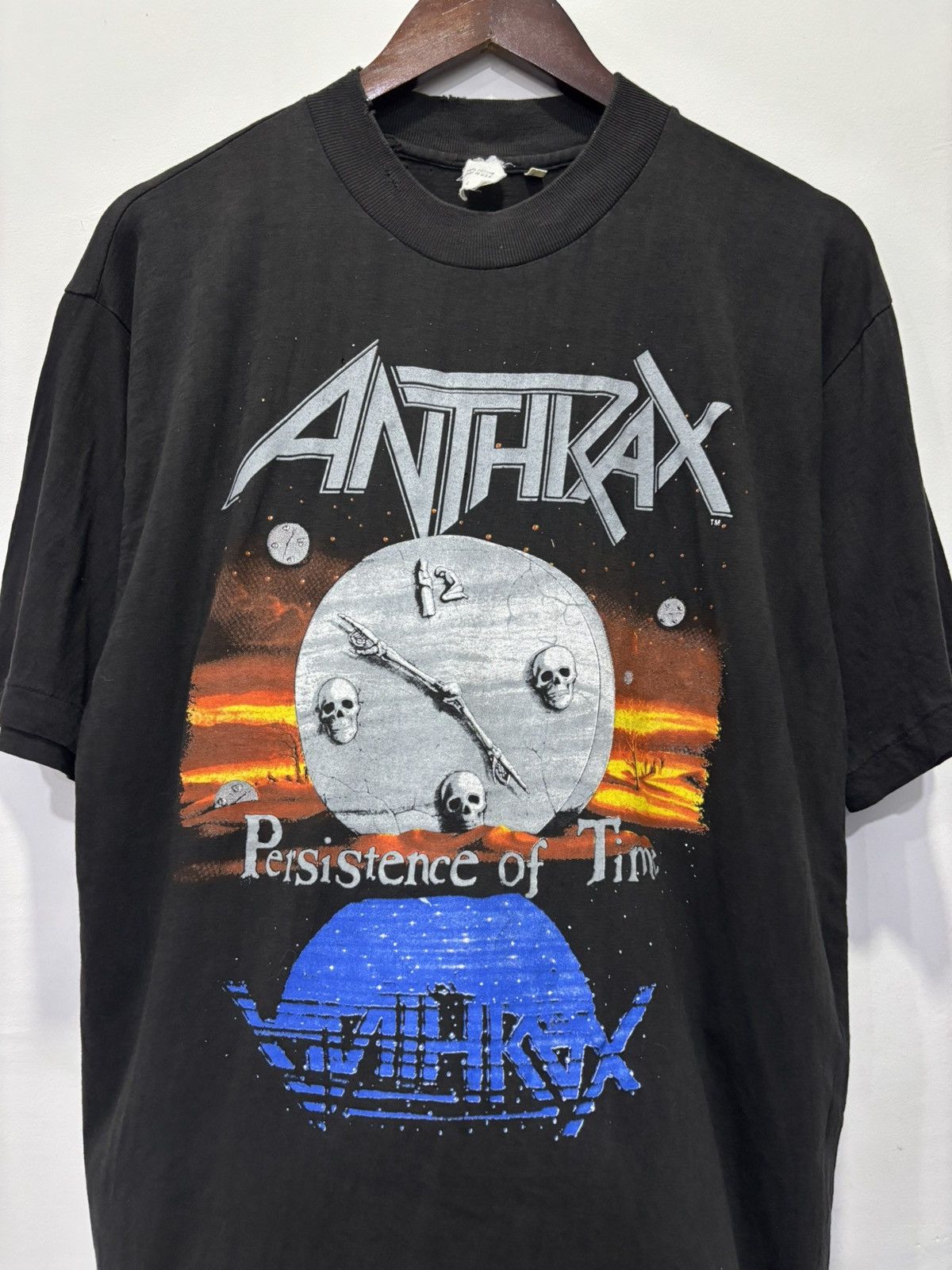 Band Tees × Vintage Vintage Anthrax Presistence Of Time Tour Tshirt Size US L / EU 52-54 / 3 - 3 Thumbnail