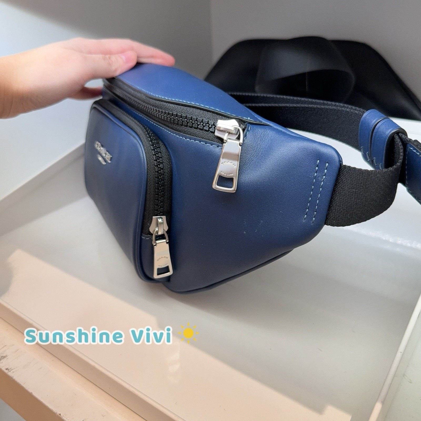 Coach NWT COACH Racer Small Belt Bag Deep blue CBI47 leather Size ONE SIZE - 3 Thumbnail