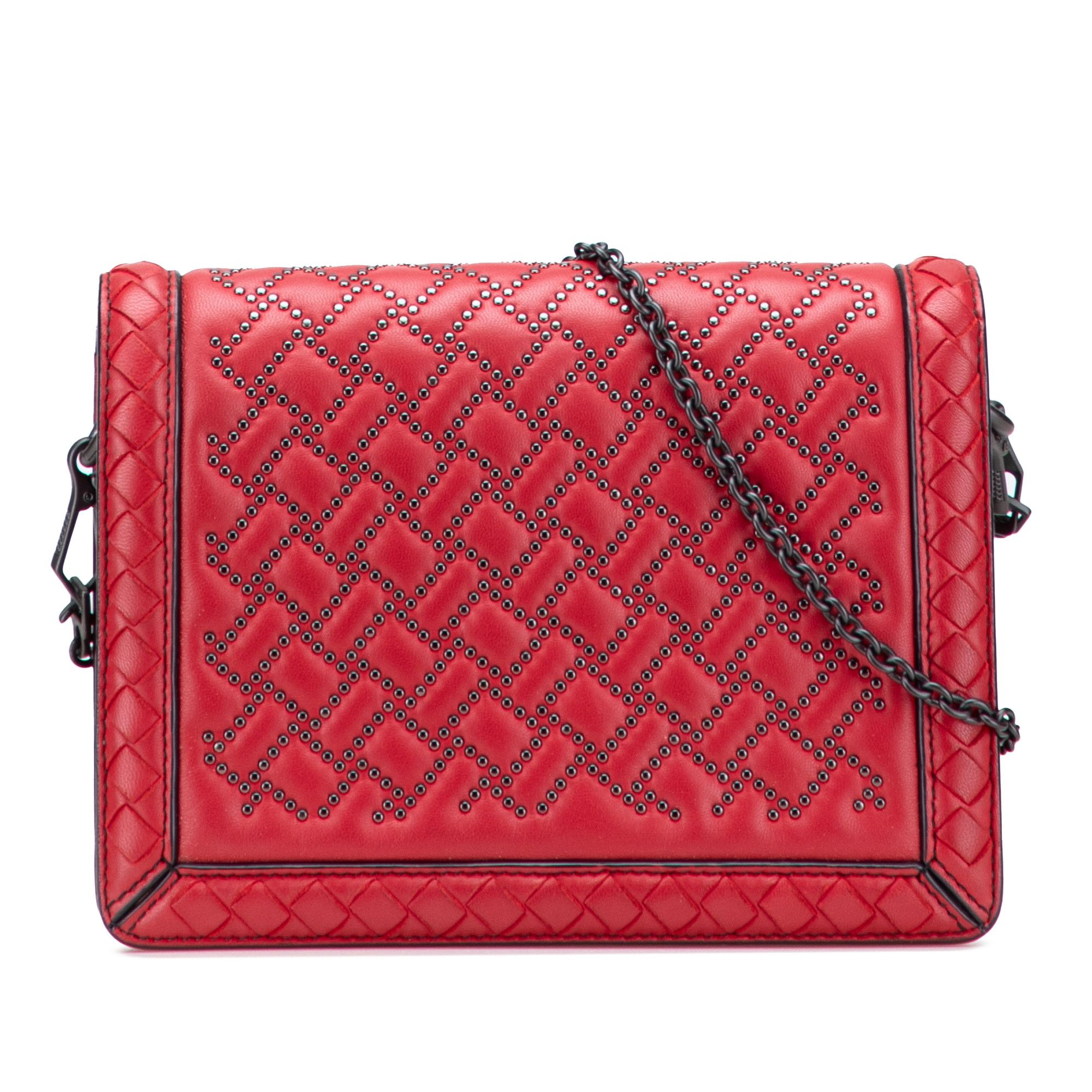 Bottega Veneta Bottega Veneta Nappa Intrecciato Microstud Montebello Crossbody Size ONE SIZE - 1 Thumbnail