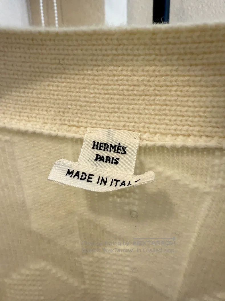 Hermes Hermes Women's Knit Open Cardigan, Cream White Size S / US 4 / IT 40 - 5 Thumbnail