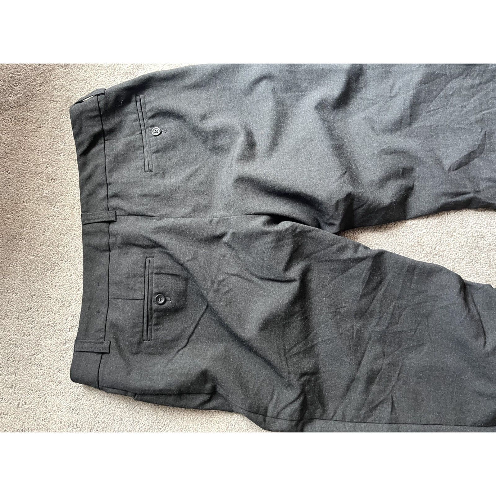 Express Express Editor Relaxed Trouser Pants Women’s Size 12 Black Mid Rise Work Career Size 34" / US 12 / IT 48 - 4 Thumbnail