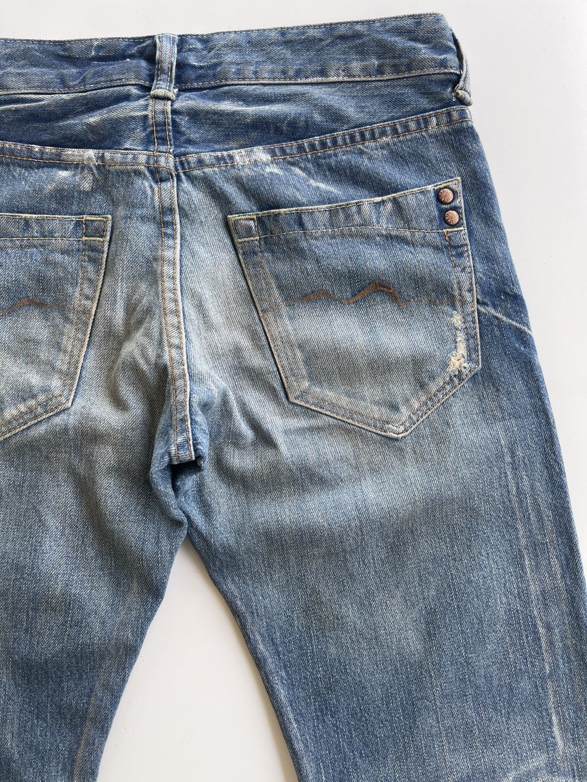 Japanese Brand Rivet & Blue Japanese Distressed Paint Splatter Jeans Size US 29 - 12 Thumbnail
