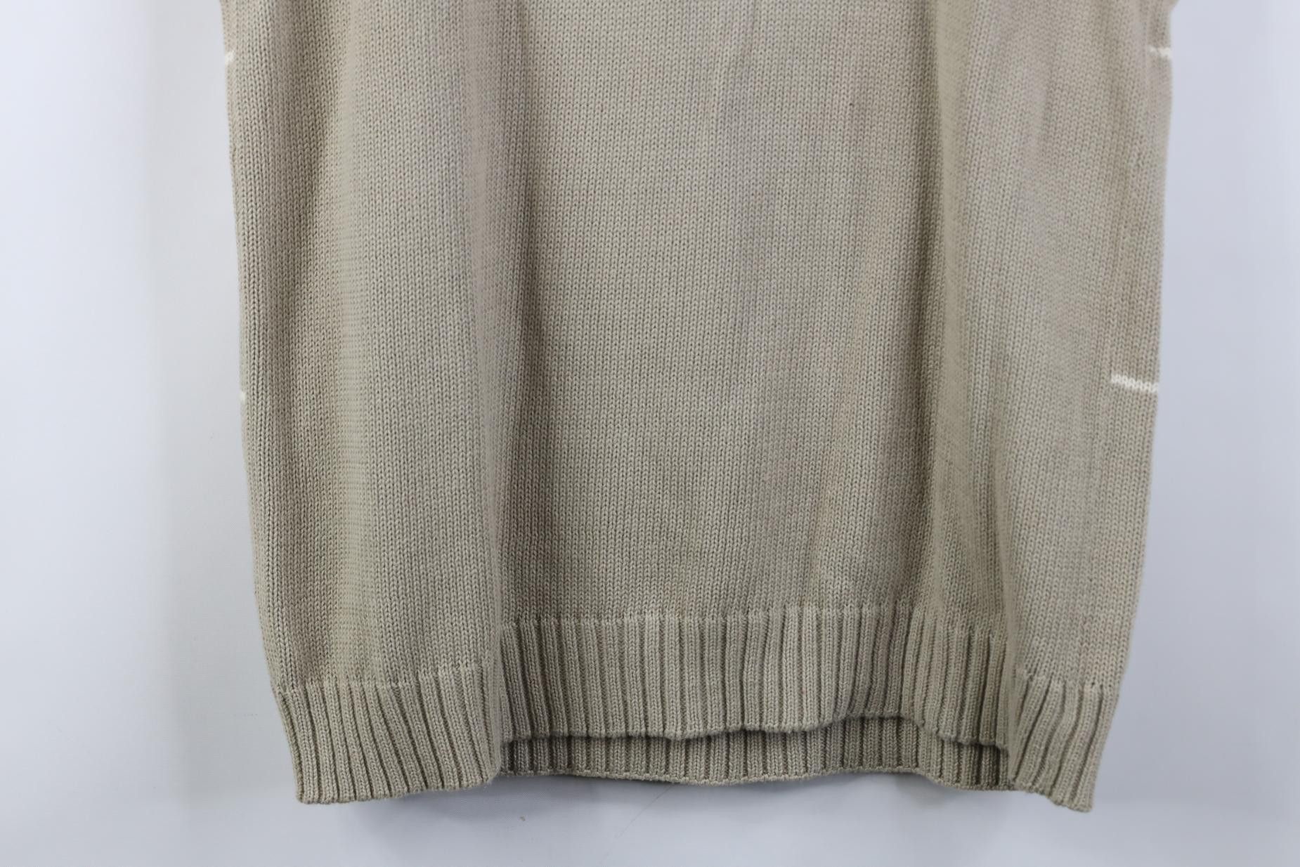 Vintage Vintage 90s Streetwear Cable Knit V-Neck Sweater Vest Beige Size US L / EU 52-54 / 3 - 10 Thumbnail