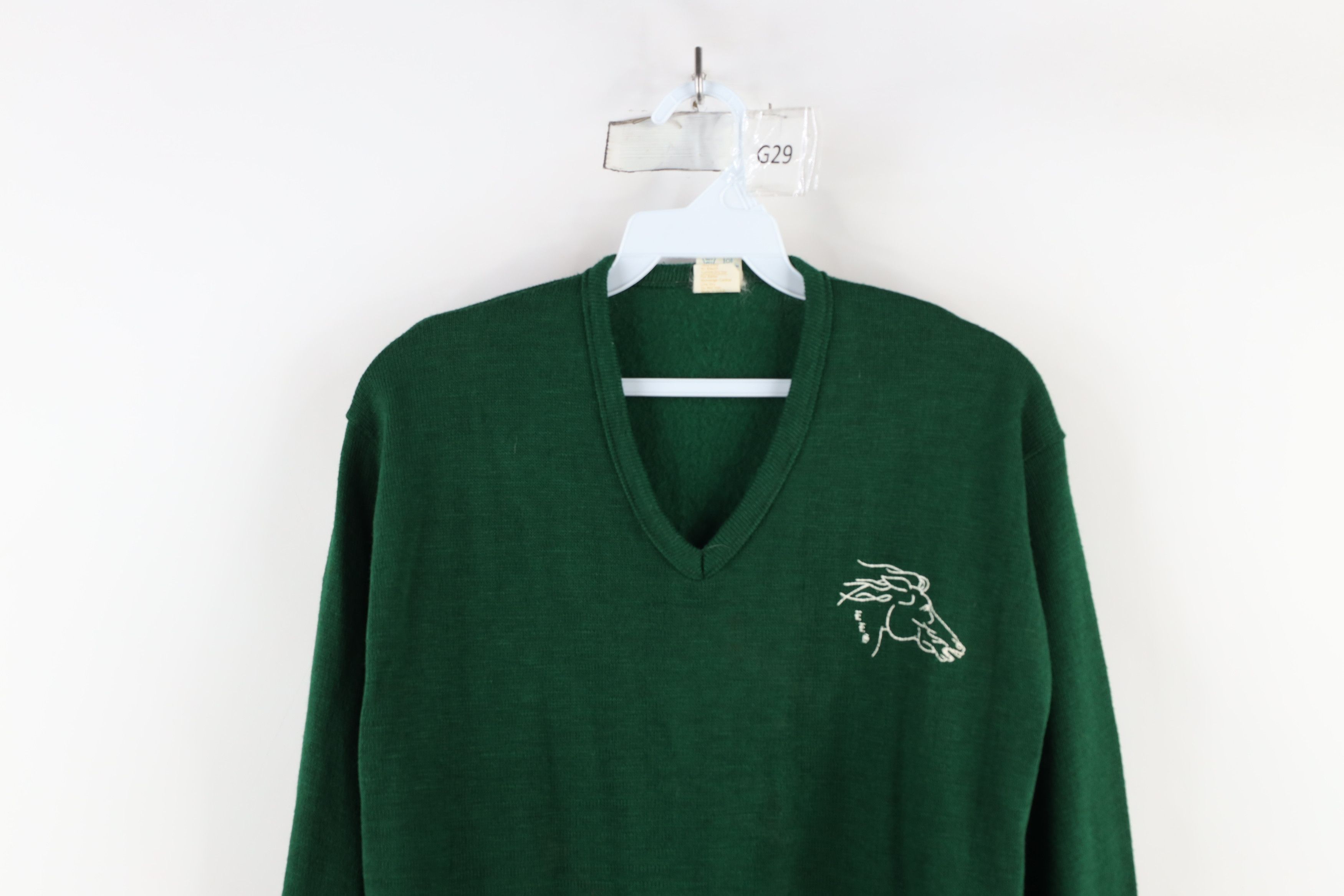 Vintage Vintage 70s Streetwear Horse Mustang V-Neck Sweater USA Size M / US 6-8 / IT 42-44 - 2 Thumbnail
