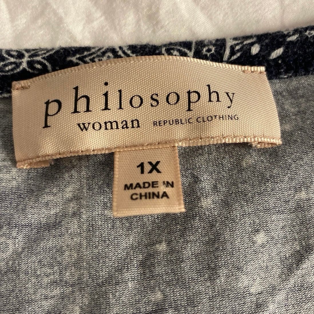 Other Boho Patchwork Print Tee Black Cream Philosophy Woman 1X Size XL / US 12-14 / IT 48-50 - 3 Thumbnail