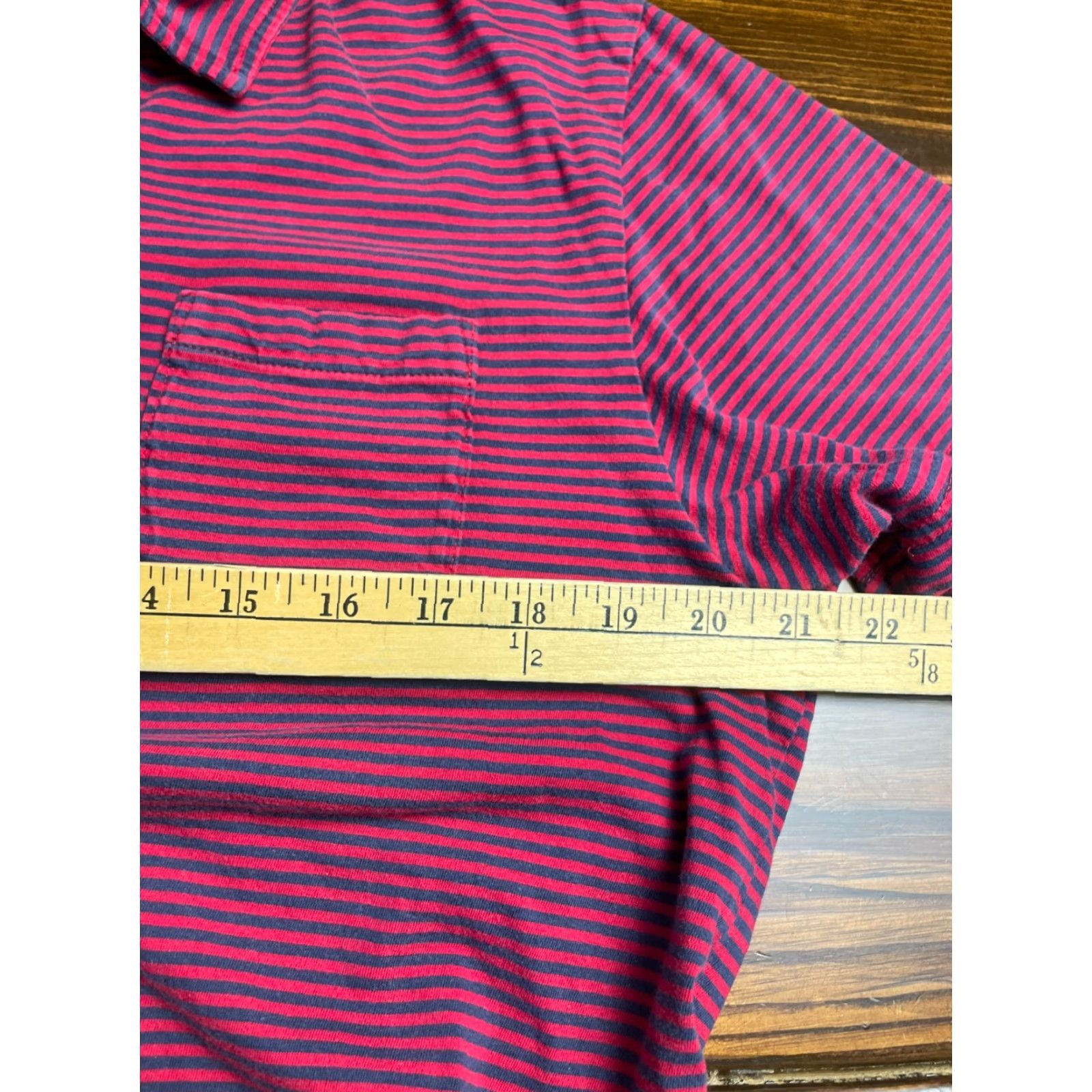Vintage L.L. Bean Shirt Mens Large Polo Short Sleeve Striped Blue Red 100% Cotton Button Collared Vintage: No Size US L / EU 52-54 / 3 - 5 Thumbnail