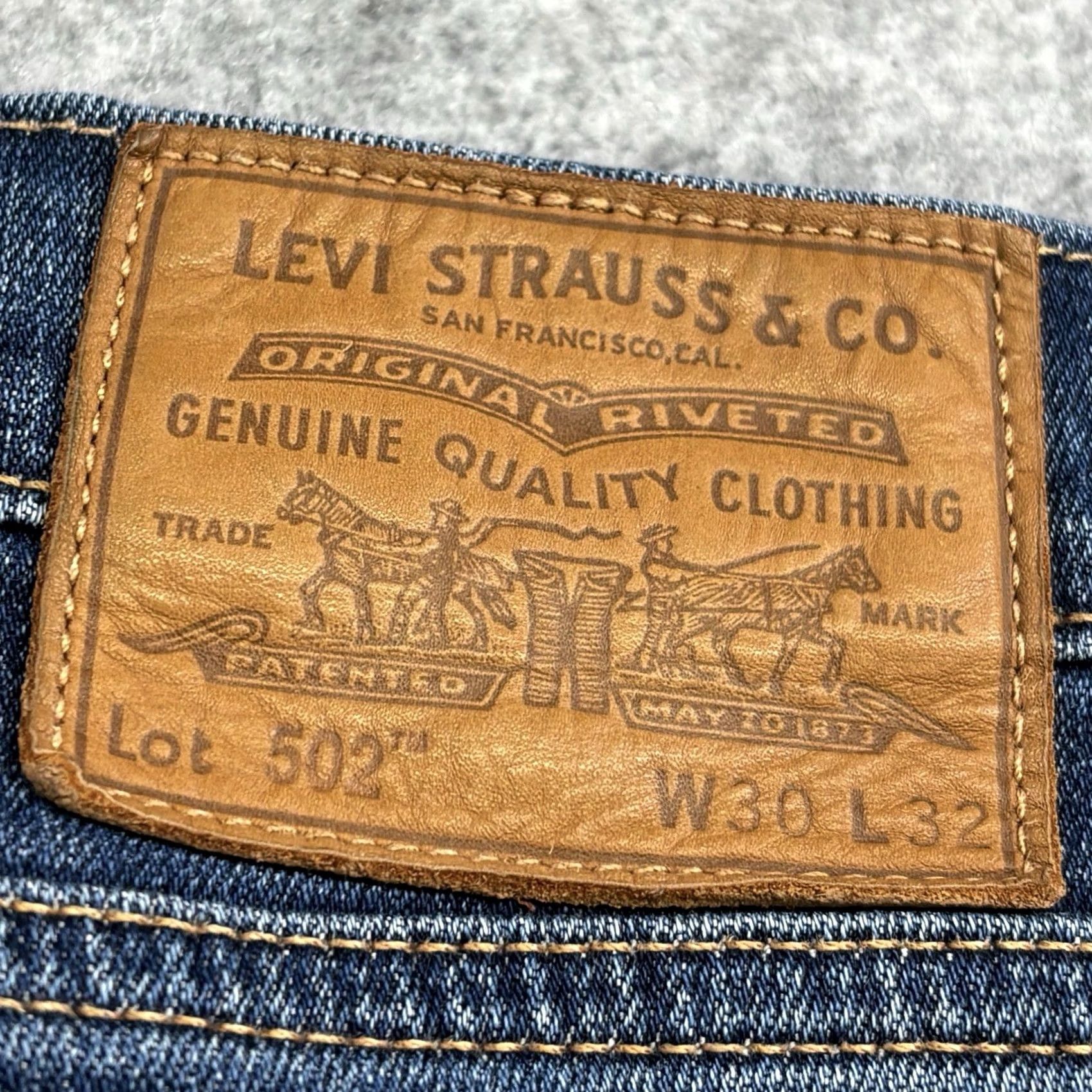 Levi's Levi’s 502 Jeans Regular Men W30 L31 Zip Button Denim Medium Blue 5-Pocket Cotton Elastane Vintage: No Size US 30 / EU 46 - 7 Thumbnail