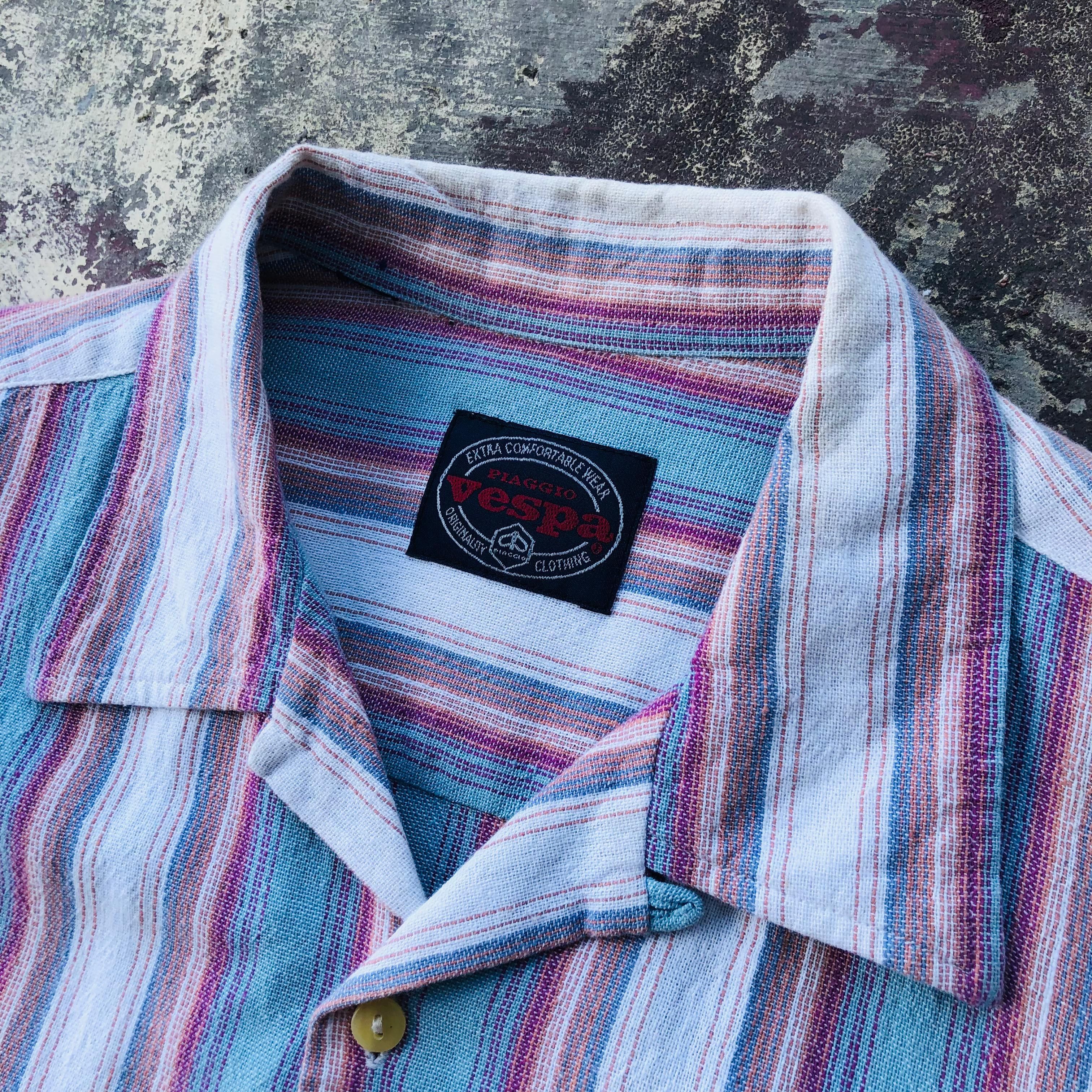 Japanese Brand Vintage shirt piaggio vespa stripes Size US L / EU 52-54 / 3 - 3 Thumbnail