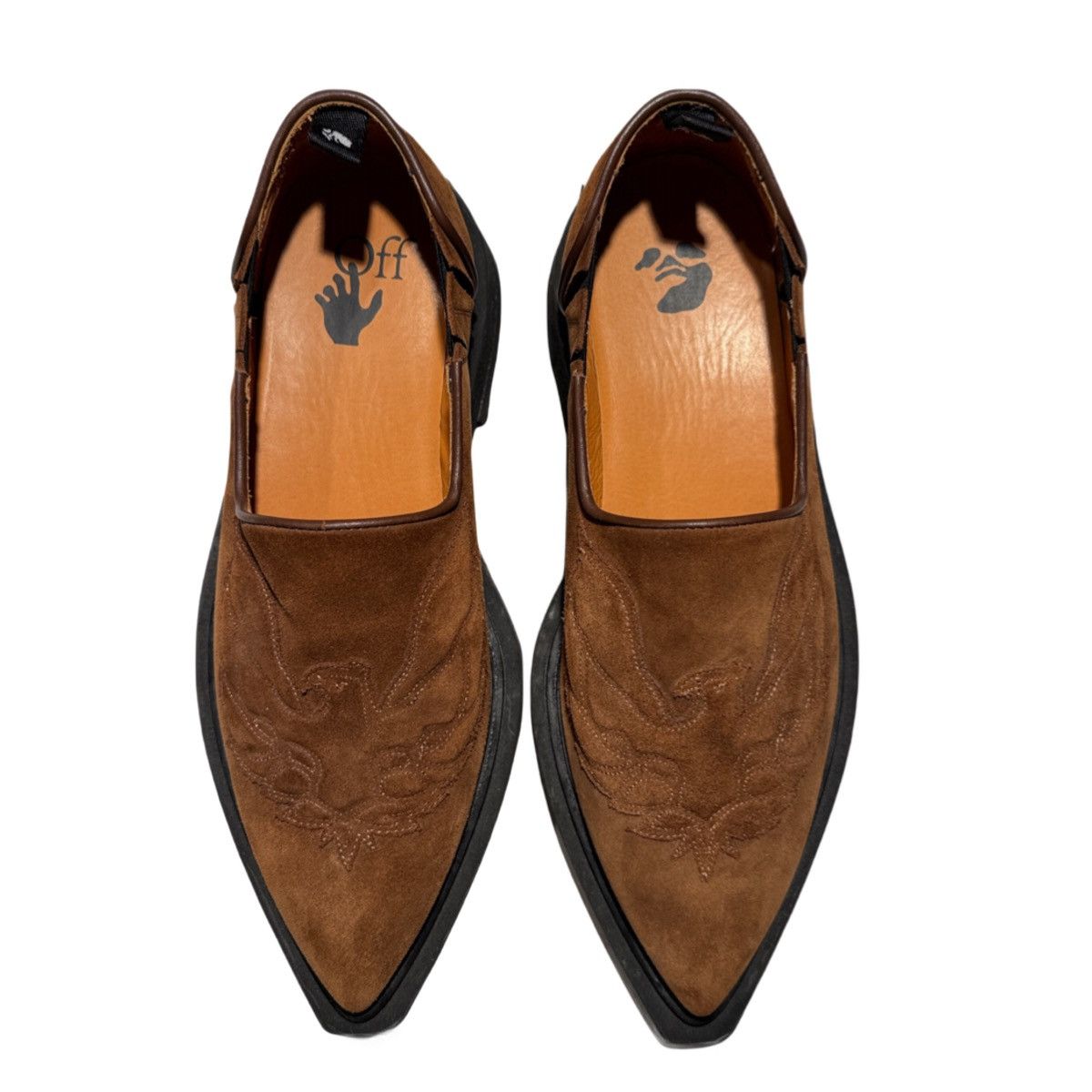 Off-White Off-White c/o Virgil Abloh Brown suede western eagle loafer Size US 11 / EU 44 - 1 Thumbnail