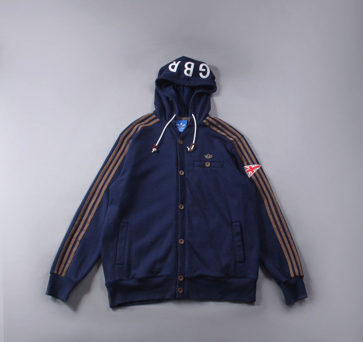 Adidas Adidas Originals 90s Vintage GBR England Hoodie Jacket XL Size US XL / EU 56 / 4 - 1 Thumbnail