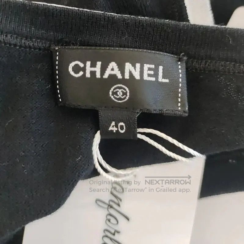 Chanel Chanel Black Cotton T-shirt with Unique Design . Size L / US 10 / IT 46 - 3 Thumbnail