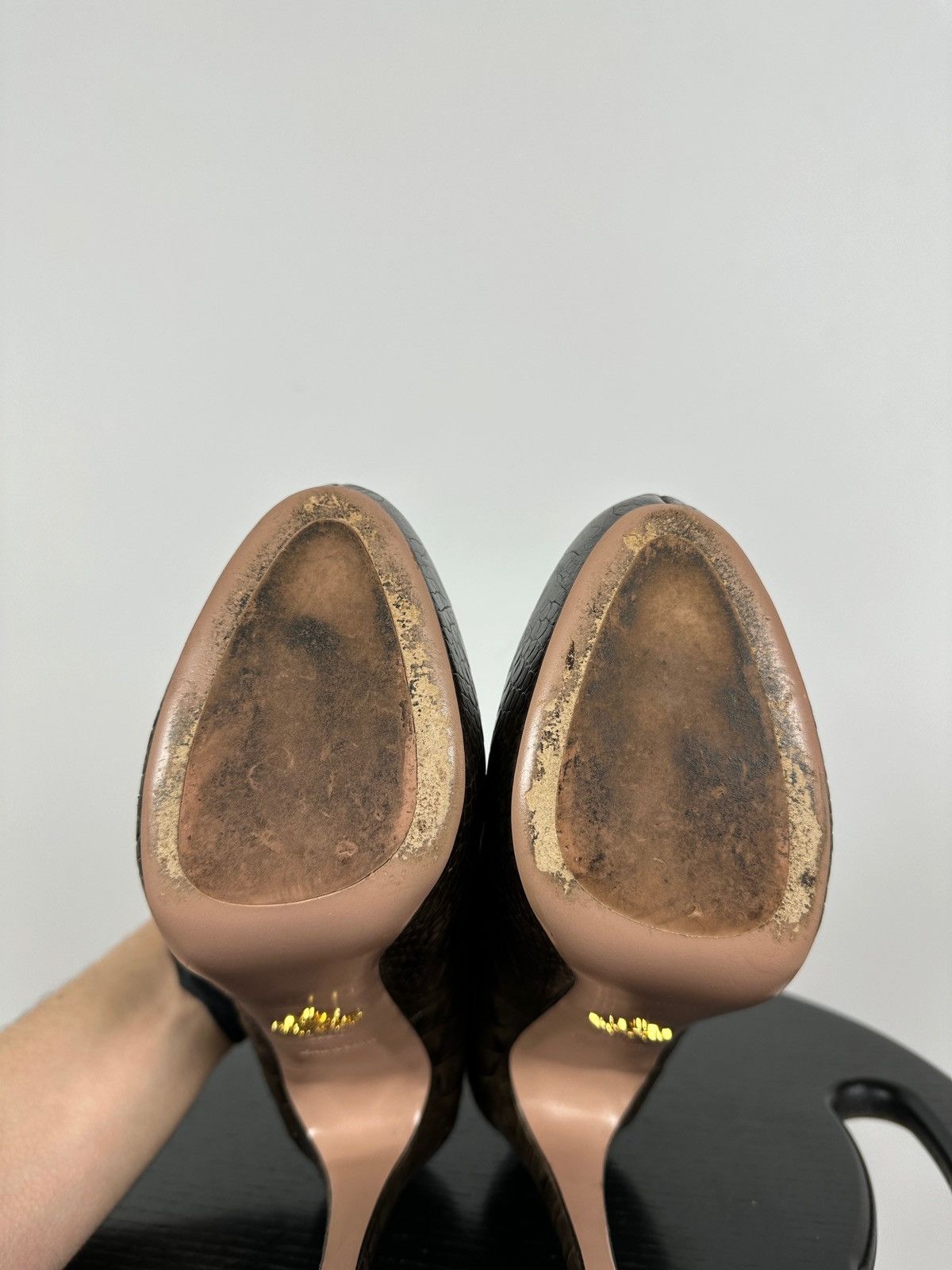 Prada Prada Crocodile Brown Leather Heels Pumps Size US 8.5 / IT 38.5 - 24 Thumbnail
