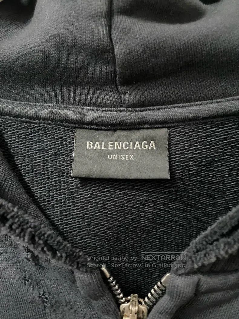 Balenciaga Balenciaga Distressed Zip Hoodie Jacket with Hood Size US XS / EU 42 / 0 - 5 Thumbnail