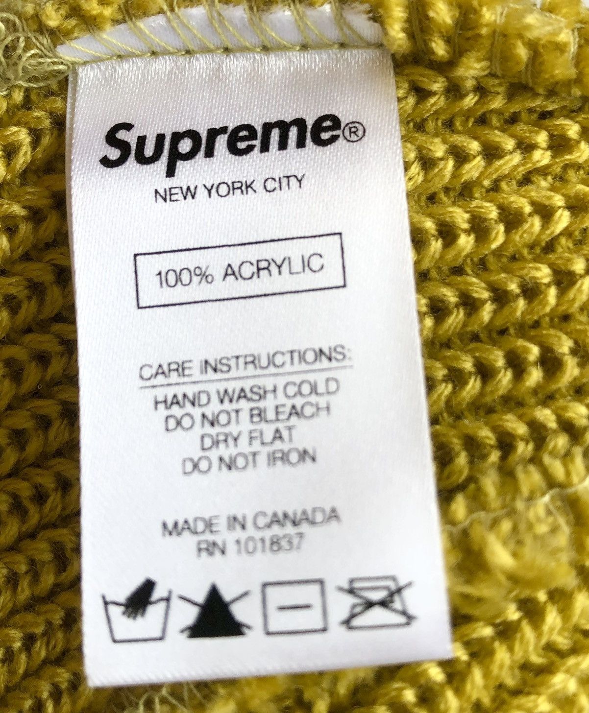Supreme FW20 Supreme Loose Gauge Beanie SULFUR Size ONE SIZE - 4 Thumbnail