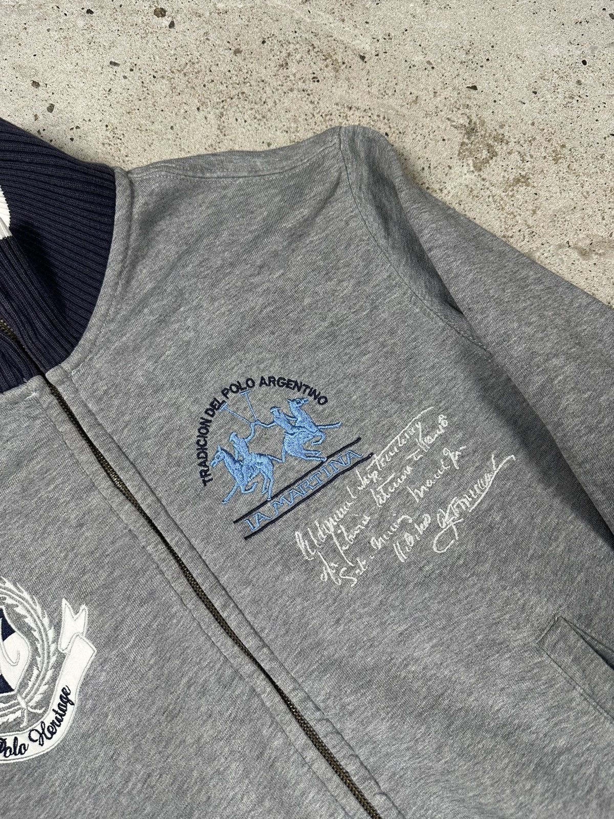 La Martina × Vintage Vintage Y2K La Martina Argentina Full Zip Sweatshirt Grey Size US L / EU 52-54 / 3 - 7 Thumbnail