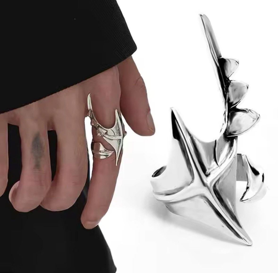 Other r Ring Unisex Hip-hop Exaggerated Opening Rings Size ONE SIZE - 1 Thumbnail