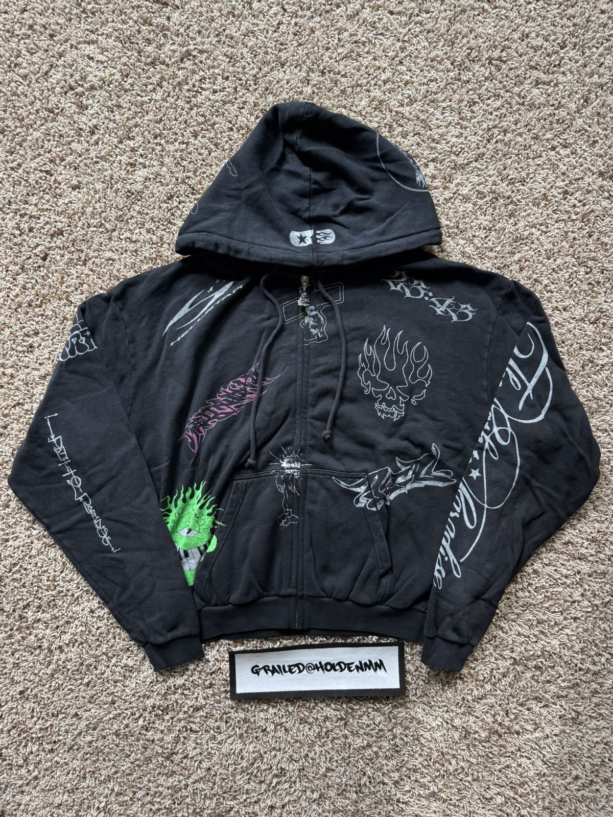 HELLSTAR Hellstar Graffiti Zip Up Hoodie Black Size US M / EU 48-50 / 2 - 2 Thumbnail