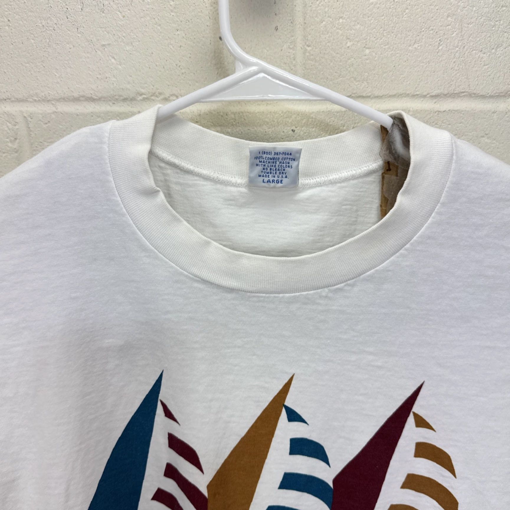 Vintage VINTAGE Crazy Shirts T-Shirt Unisex Adults White 90s Sail Boats Hawaiian Longboat Key Hawaii Graphic Print Crew Neck Short Sleeve Large Size US L / EU 52-54 / 3 - 5 Thumbnail