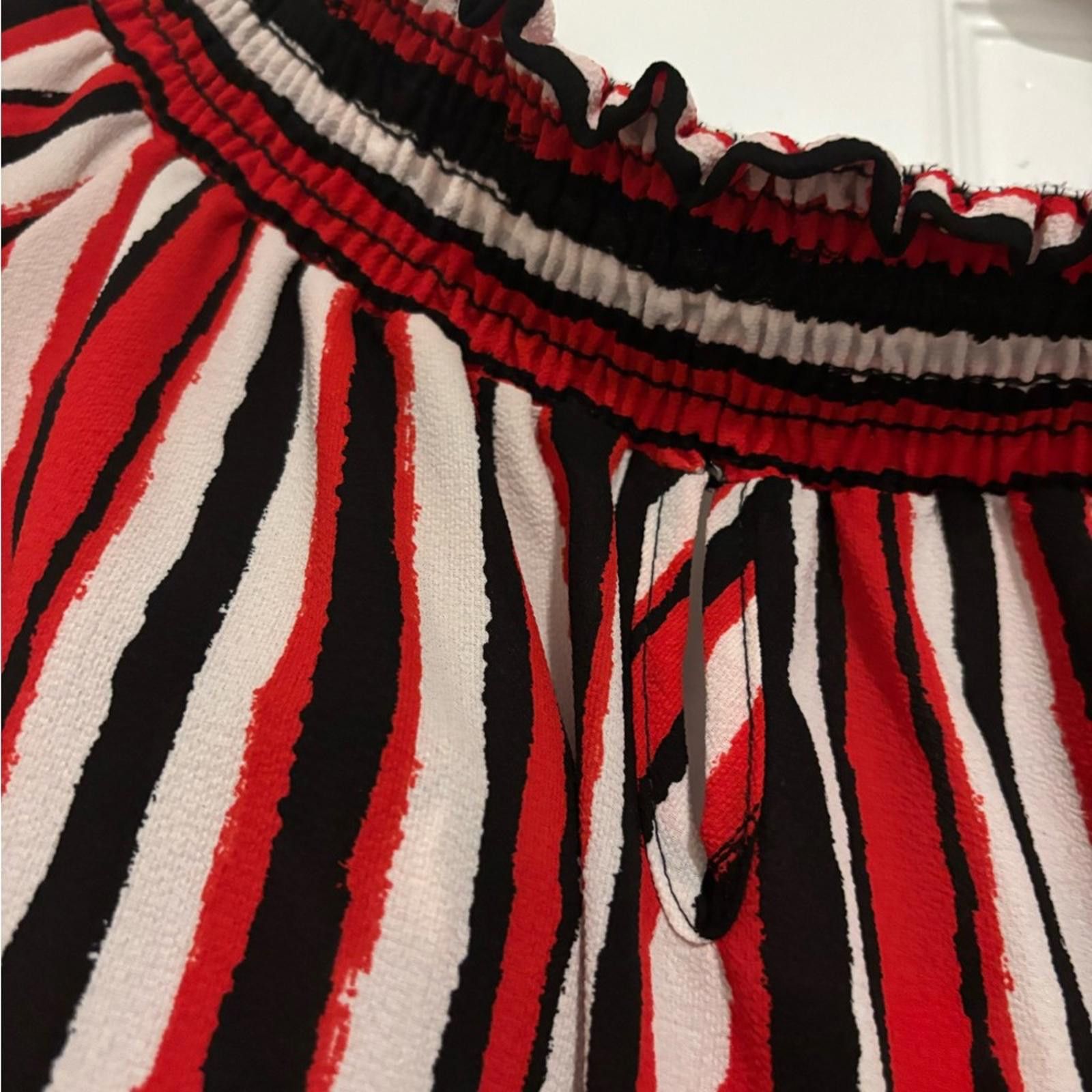 Other Striped Red and Black Blouse Size XL / US 12-14 / IT 48-50 - 3 Thumbnail