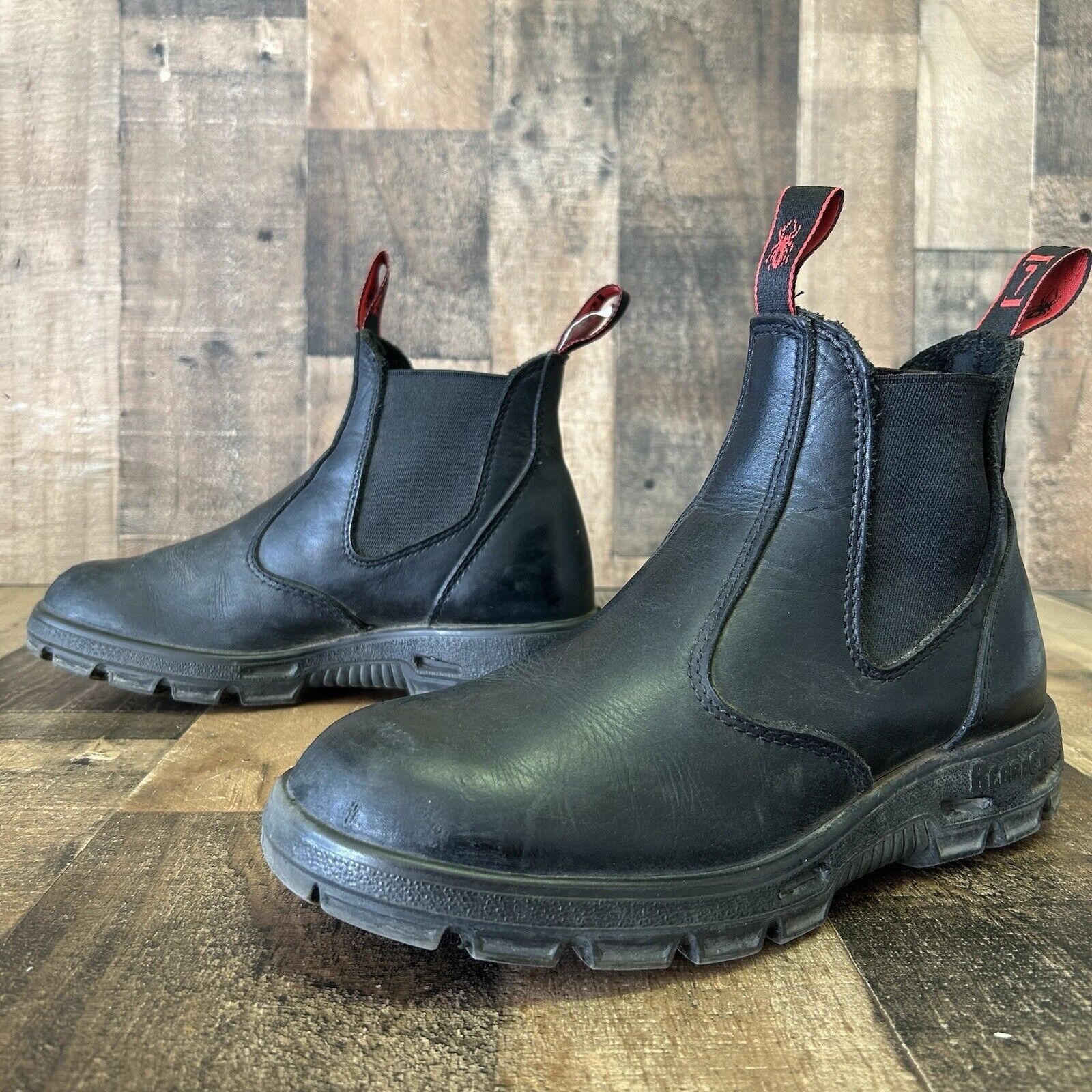 image of Redback Slip On Soft Toe Ankle Boots Mens Au 7 Us 8 in Black