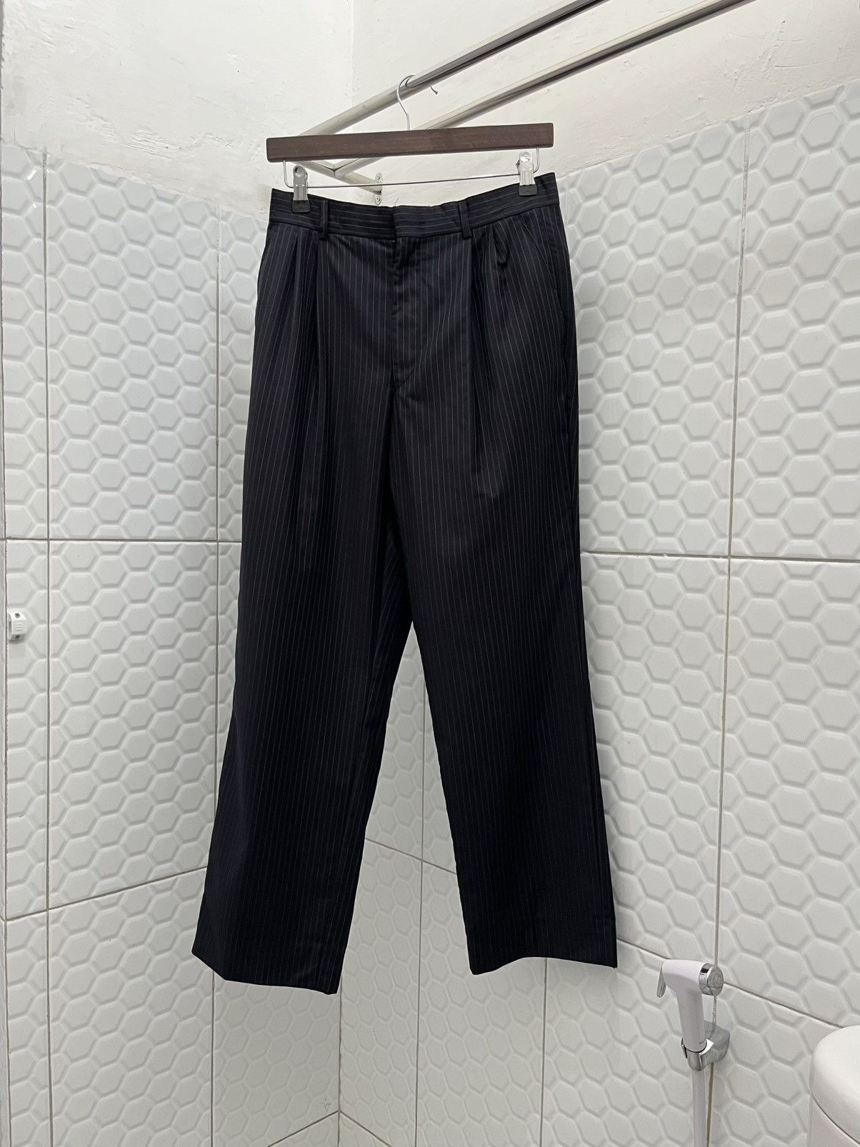 Balmain Balmain Stripe Pleated Trousers Size US 29 - 1 Thumbnail