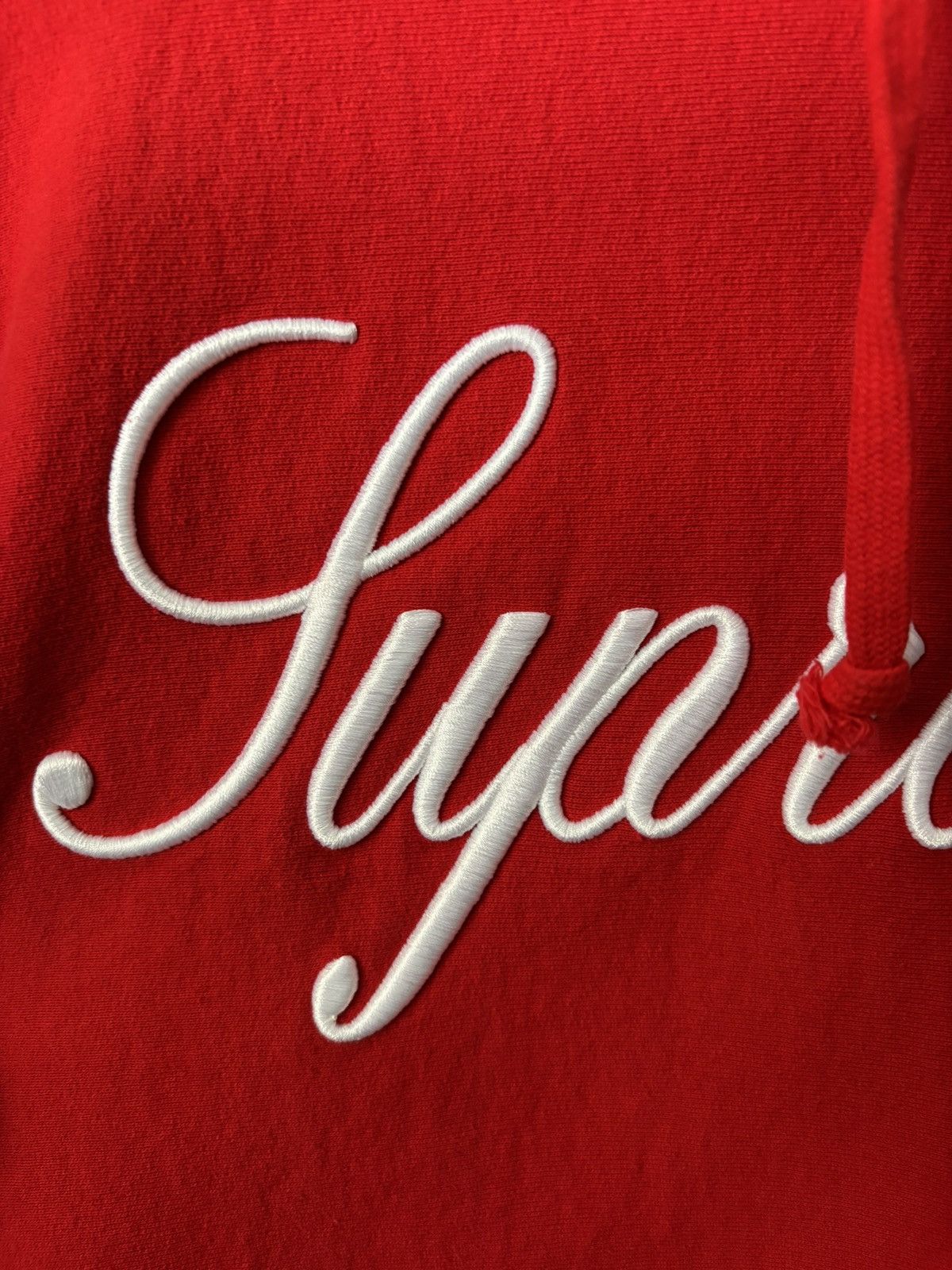 Supreme Supreme Raised Script Hooded Sweatshirt – FW23 (Red) – XL Size US XL / EU 56 / 4 - 13 Thumbnail
