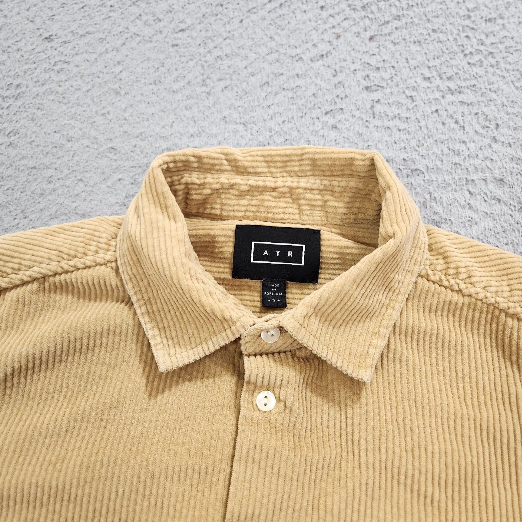 AYR Shirt Womens Small Beige The Deep End Corduroy Button Down Chipwich Portugal